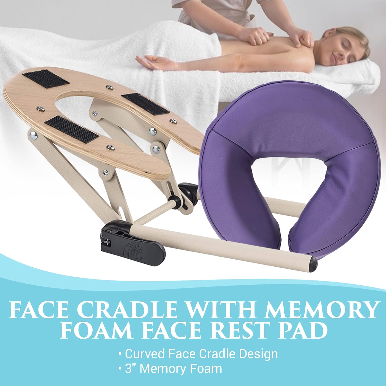 NRG Vedalux Portable Massage Table Package | Burgundy | Folding Lightweight Massage Bed | Professional Spa Table with Face Cradle, Hanging Armrest & Carrying Case