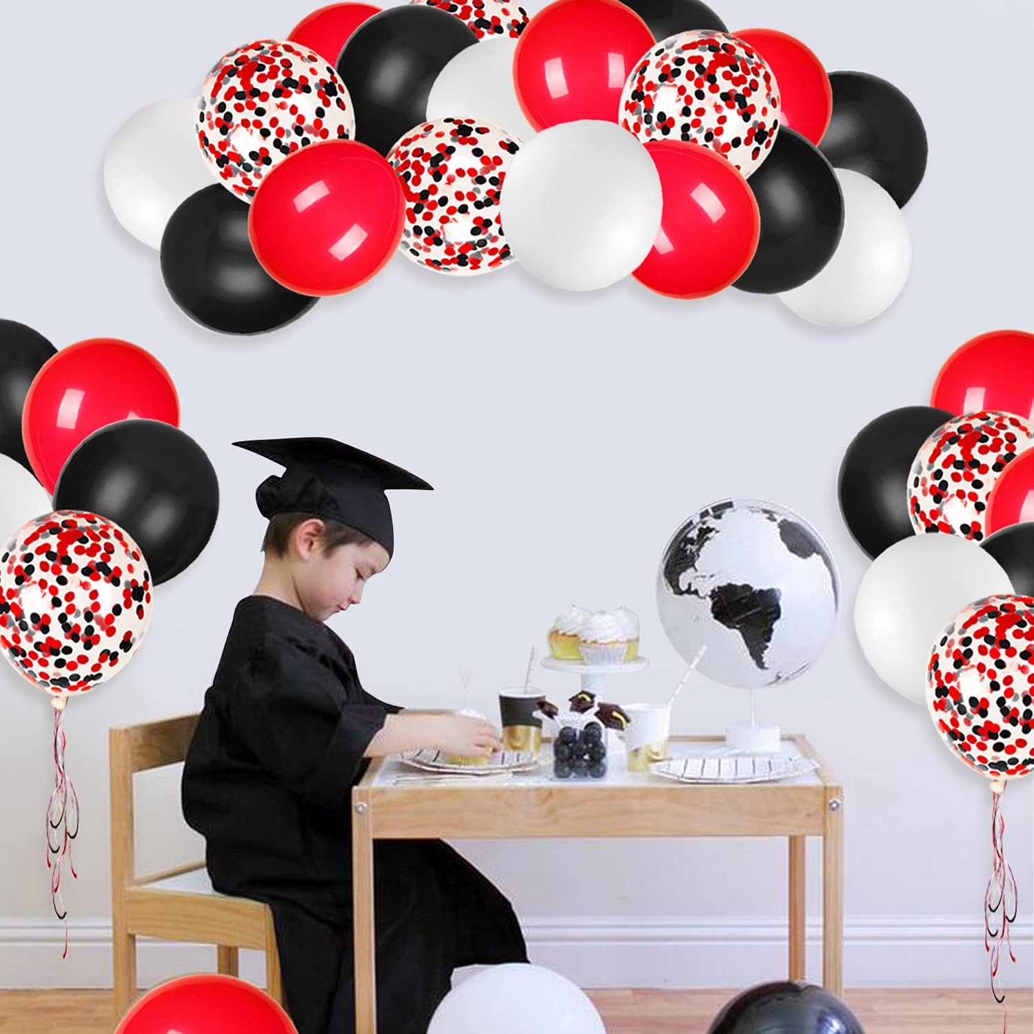 JOYYPOP 80 PCS Red White Blue Balloons 12 in with Confetti for 4th of July