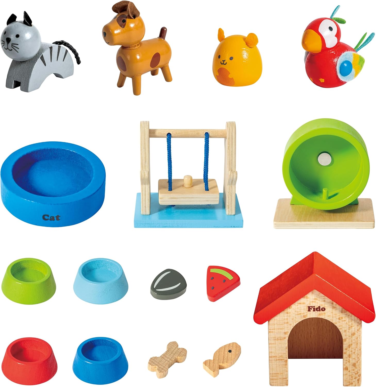 Hape Family Pets Wooden Dollhouse Animal Set
