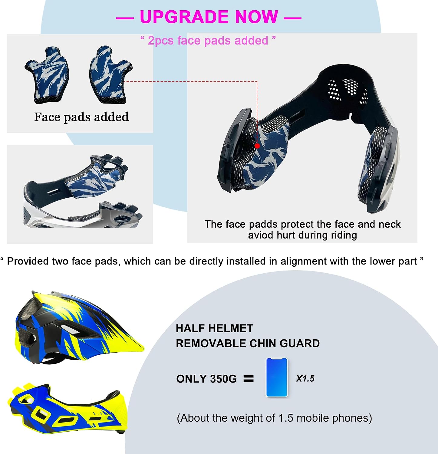 Toddler and Kids Full Face Bike Helmet Girl and Boy BMX