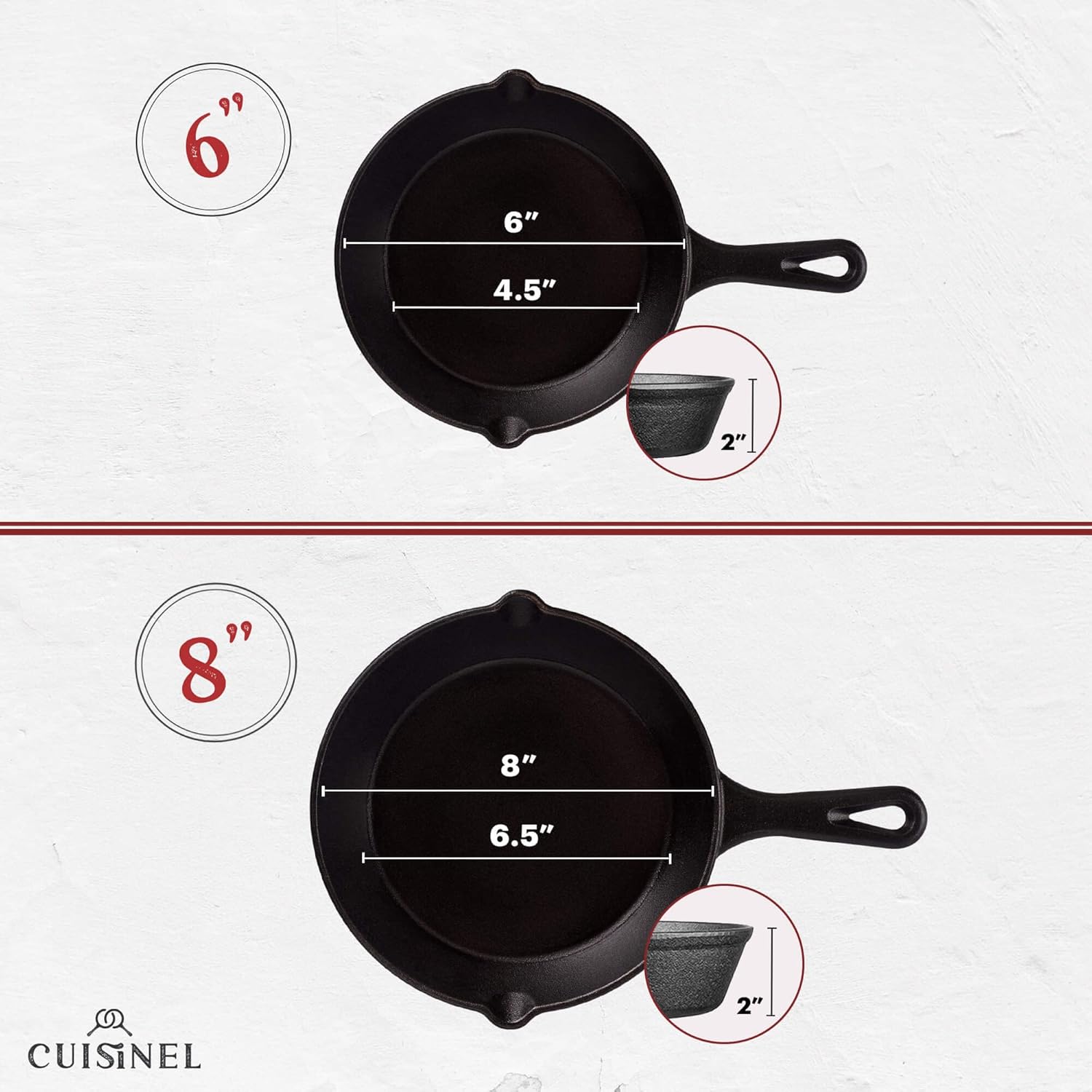 Cast Iron Skillet - 10"-Inch Frying Pan with Pour Spouts + Pan Scraper + Silicone Grip Handle Cover Holder - Pre-Seasoned Oven Cookware - Indoor/Outdoor Use - Stovetop, Induction. PFAS and PFOA-free