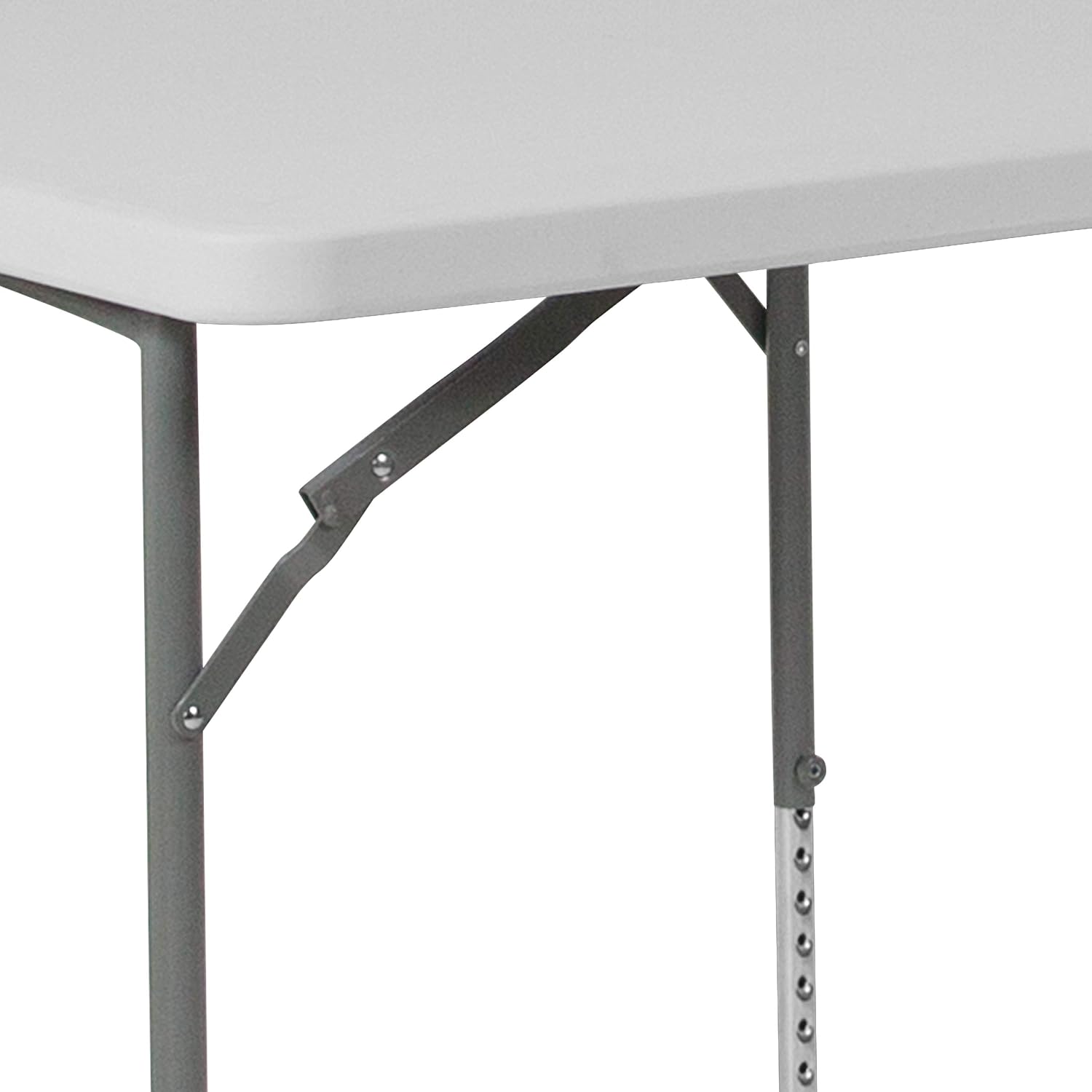 EMMA + OLIVER 2.79-Foot Square Granite White Adjustable Folding Table | Height Adjustable, Card and Game Table, Lightweight