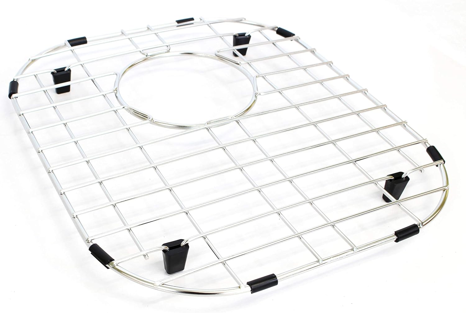 2 Pack Stainless Steel Sink Grid 14.125 x 12 in Rear Drain Hole