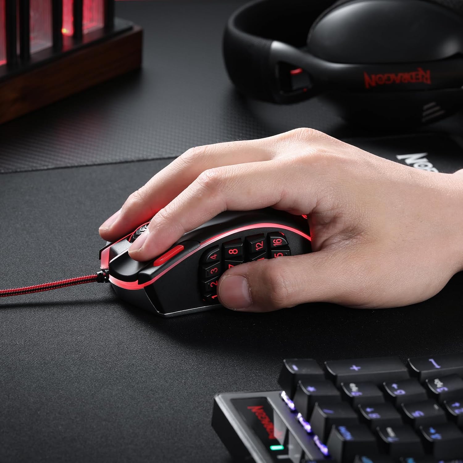 Redragon M908 Wired MMO RGB Gaming Mouse 12400 DPI Remapping Keys | Stable Lag-Free Connection, Redefine Keybinding Macro, Vibing Backlight, Ergonomic Grip Body Comfort