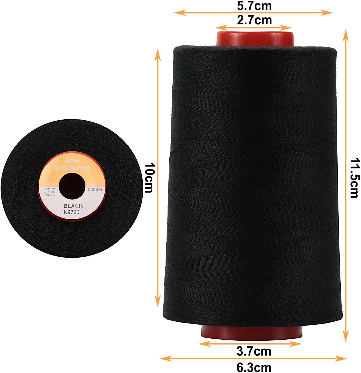 New brothread 4 Large Cones All Purpose Polyester Thread -Cream