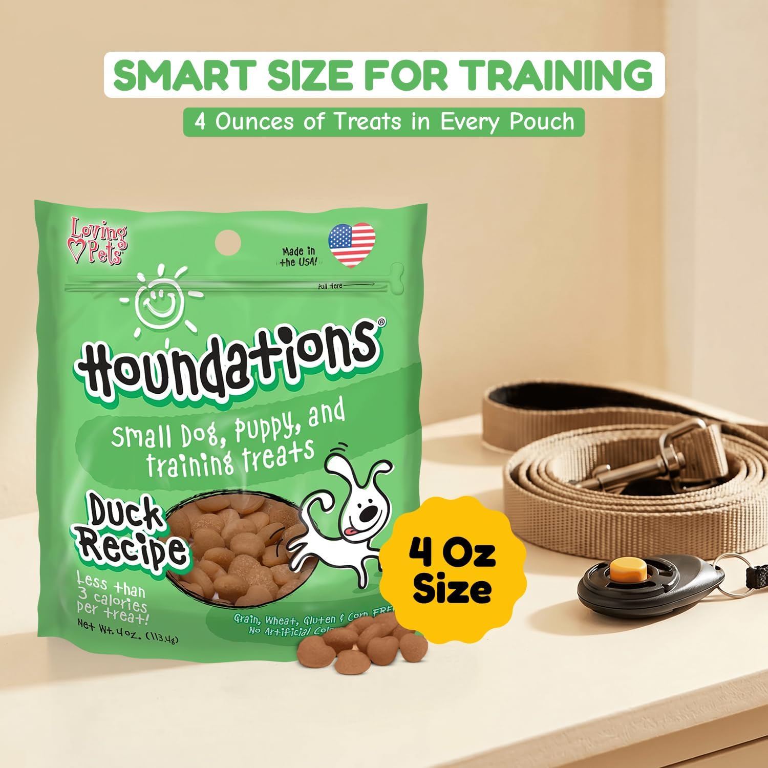 Loving Pets Houndations Chicken Dog Training Treats | All Natural | 2.6 Calories Per Treat | Grain-Free, Wheat-Free, Gluten-Free & Corn-Free | for Small Dogs & Puppies, 4 oz