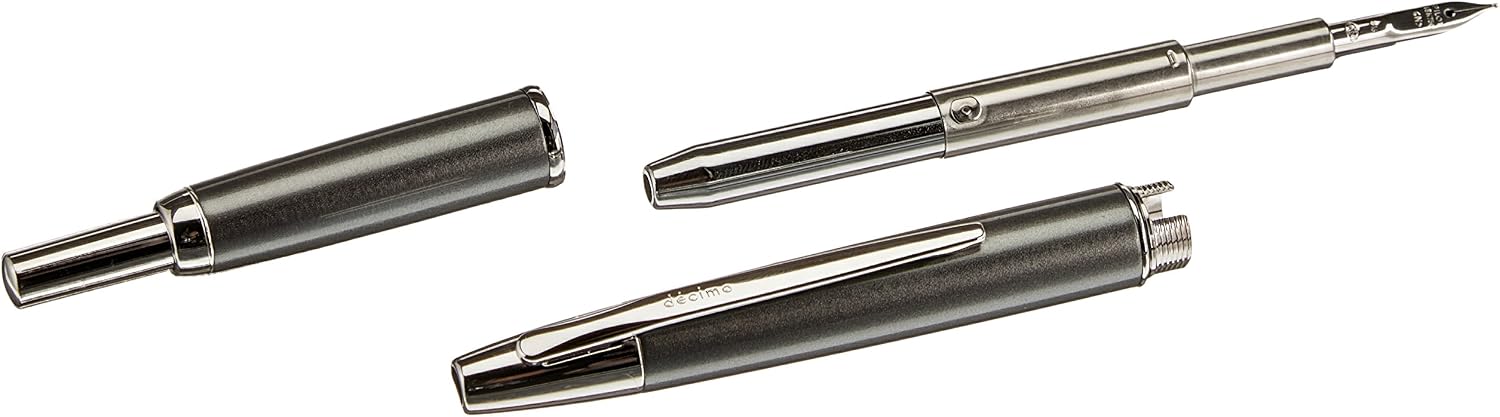 Pilot Fountain Pen Capless Decimo, Dark Gray Myca Body, F-Nib