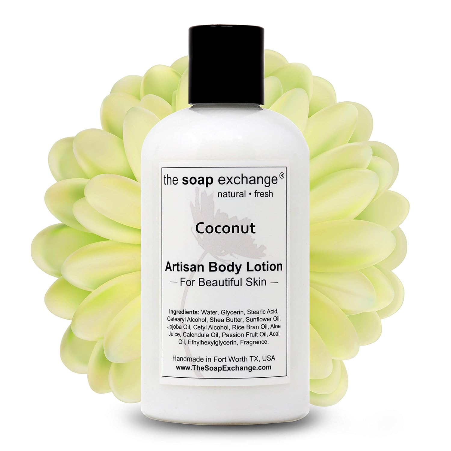 The Soap Exchange Body Lotion - Strawberries & Champagne Scent - Hand Crafted 8 fl oz / 240 ml Natural Artisan Skin Care for Hand, Face, & Body, Moisturize, Hydrate, & Protect. Made in the USA.
