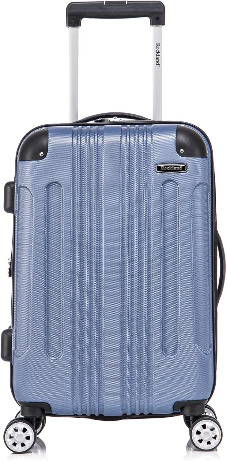 Rockland London Hardside Spinner Wheel Luggage, White, 3-Piece Set (20/24/28)