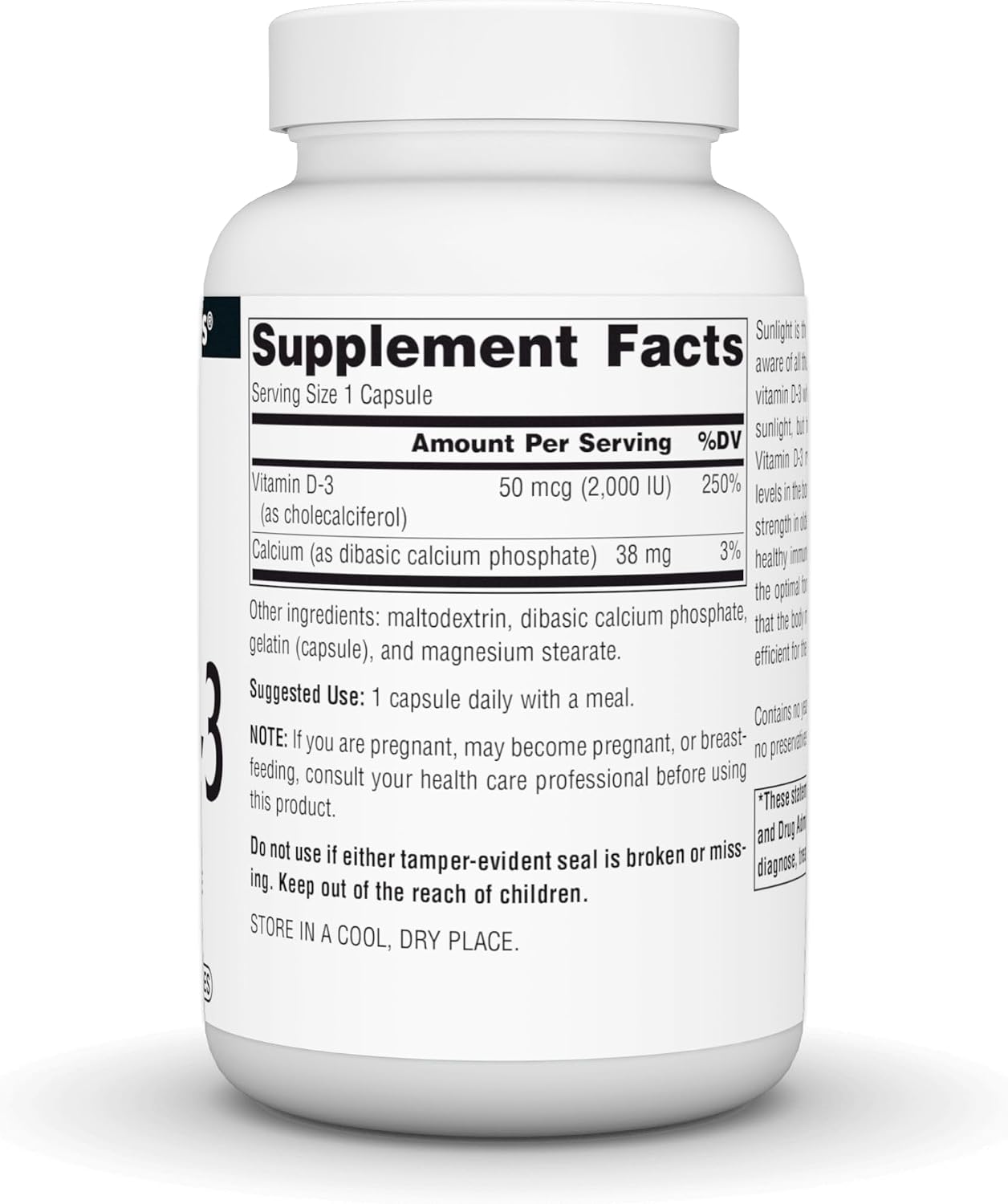 Source Naturals, Vitamin D-3, 50 mcg (2000 IU) - 200 Capsules | Bioactive Form for Bone & Immune Health