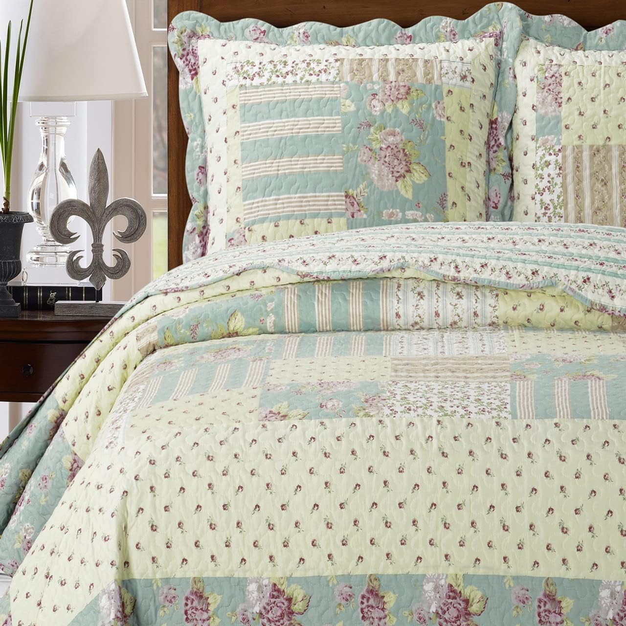 Royal Hotel Ayat Birds Oversized Coverlet Set Queen Size – Luxury Queen Quilt Bedspread, All Season Soft Filled Quilts