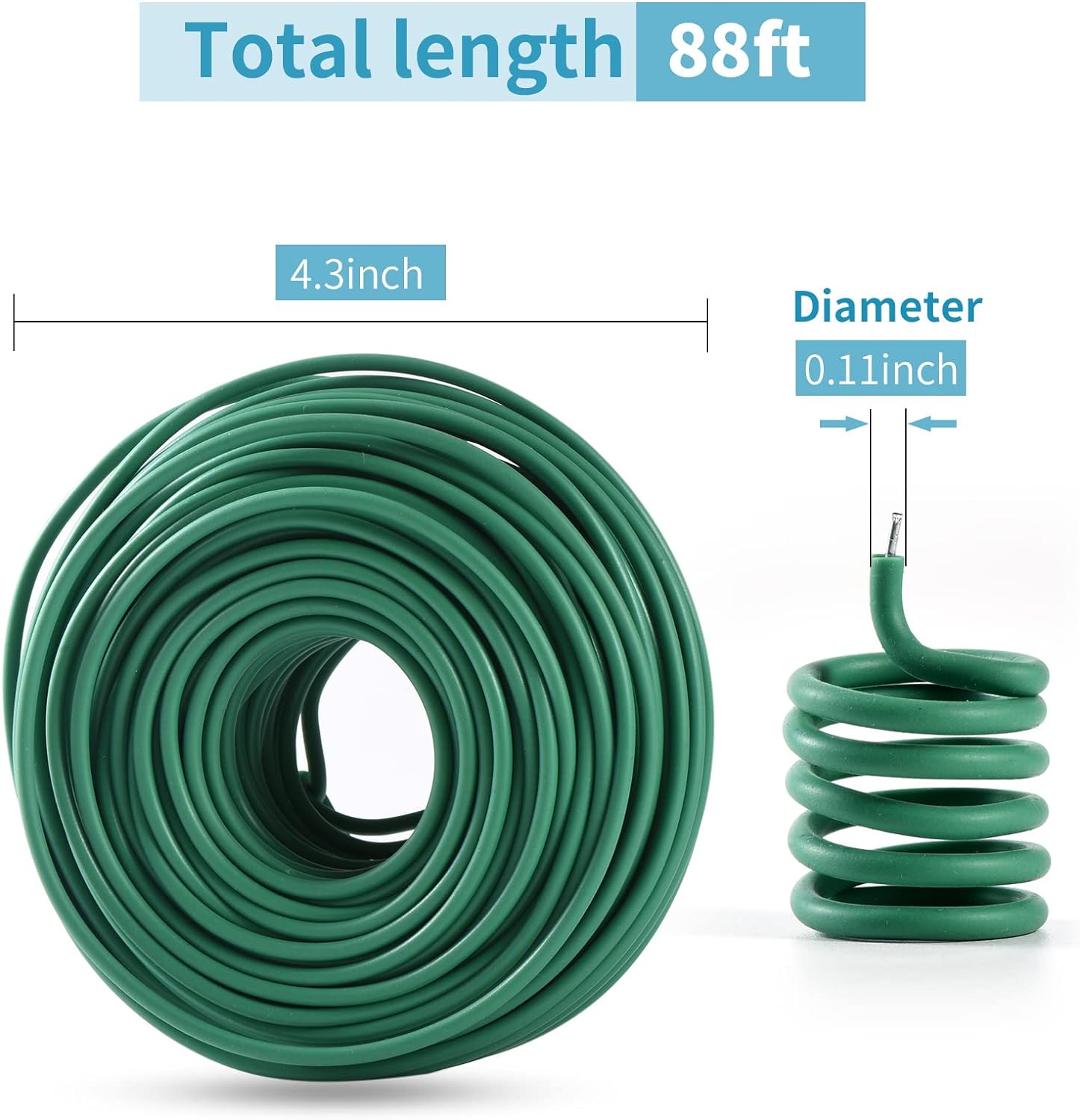 YDSL Soft Plant Tie, Garden Wire Tie for Plants Heavy Duty Reusable Plant Twist Ties for Gardening Home Office (Green, 32.8 feet)