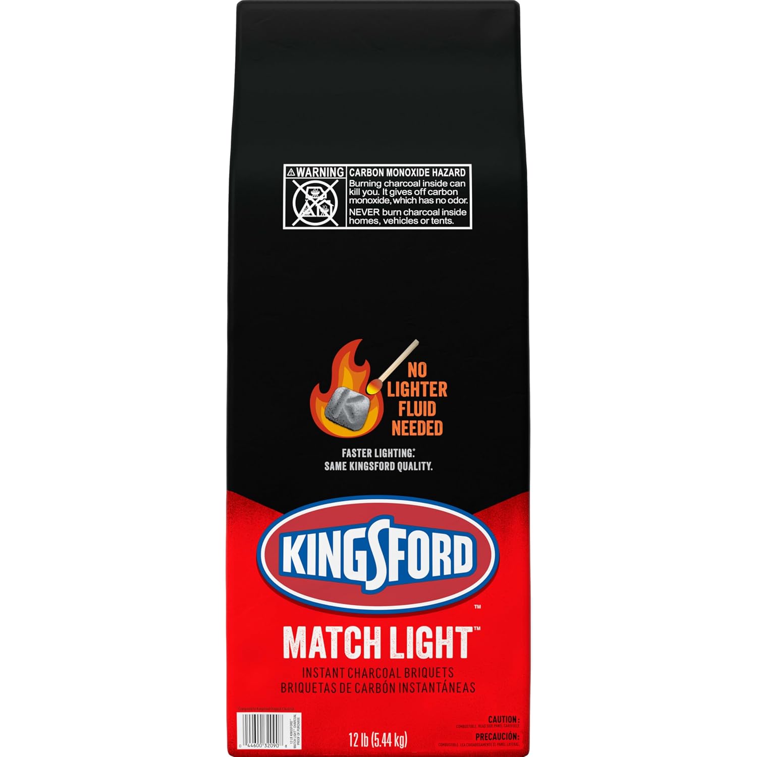Kingsford Match Light Instant Charcoal Briquettes, BBQ Charcoal for Grilling, Ready in 10 Minutes, No Lighter Fluid or Starter Needed, 12 lbs