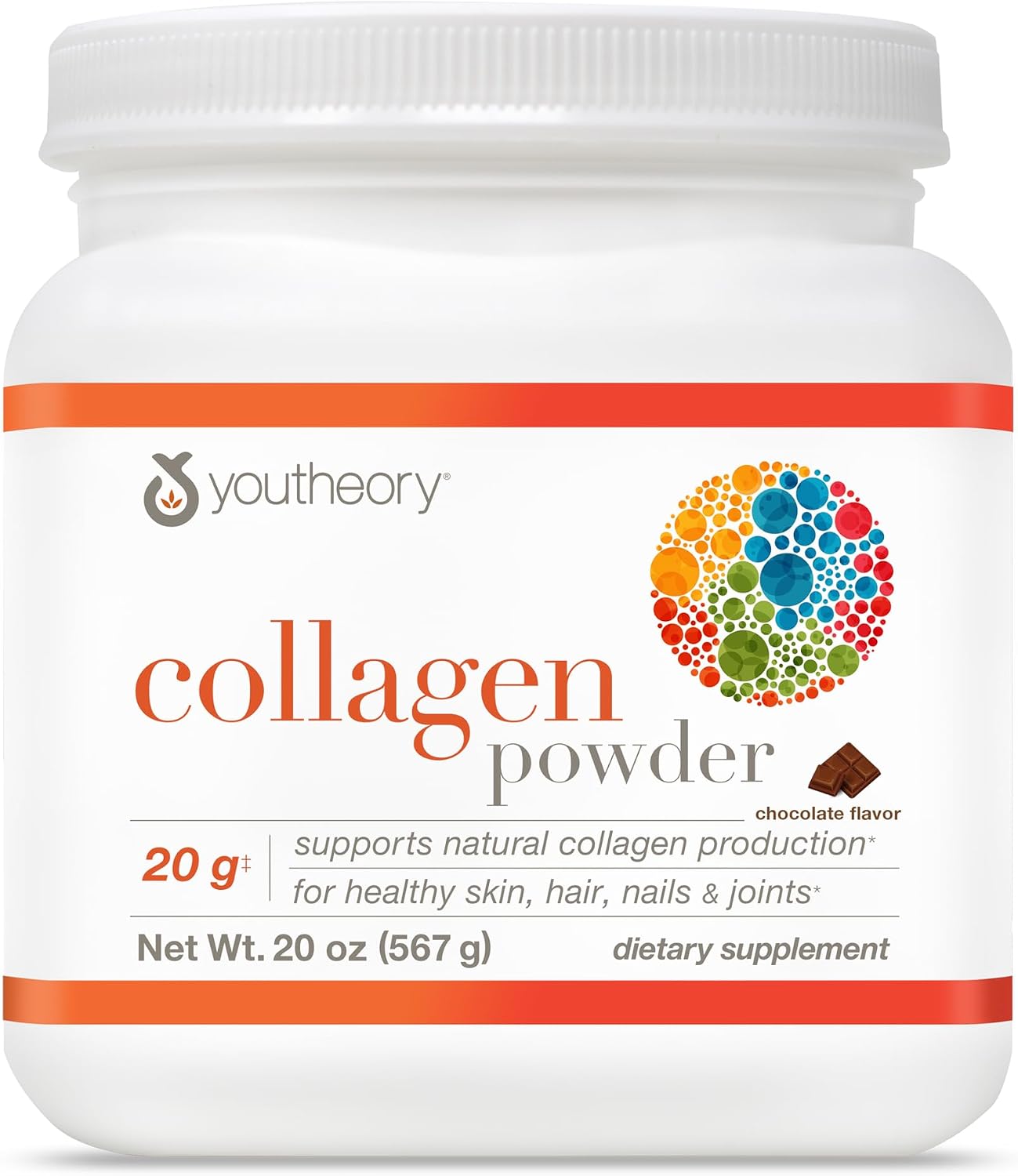 Youtheory Collagen Powder, 20g, Unflavored, 10 oz, 12-Day Supply