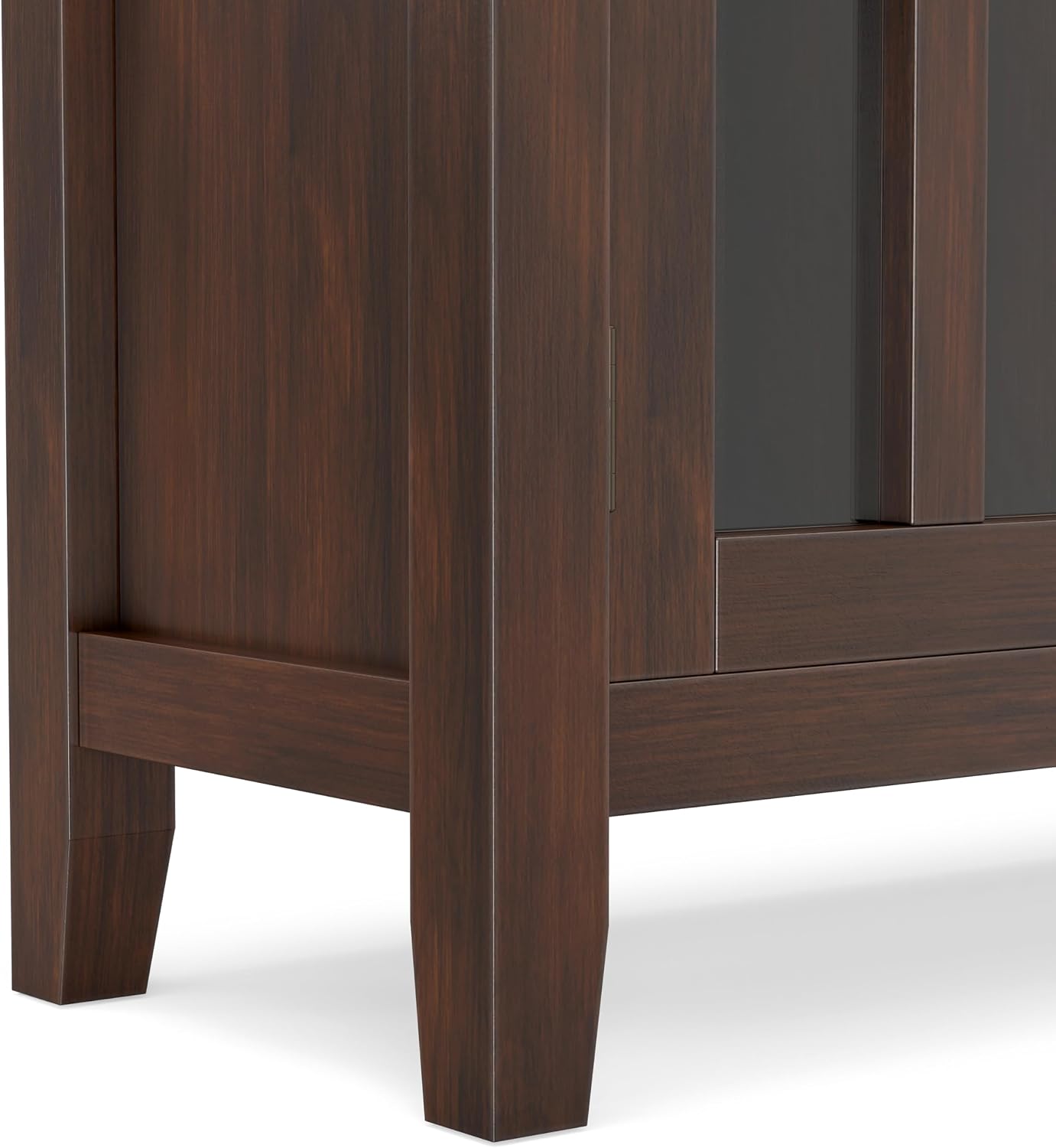 SIMPLIHOME Artisan 30" Wide Solid Wood Cabinet in Russet Brown