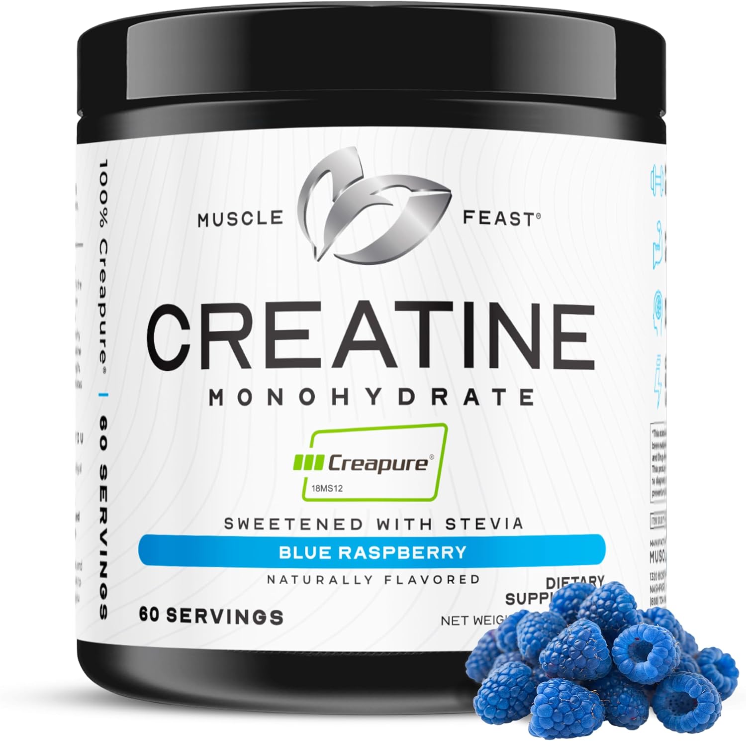 Muscle Feast Creapure Creatine Monohydrate Powder, Unflavored (300g) | Vegan, Non-GMO, Keto Friendly Mass Gainer, Muscle Recovery Supplement & Trusted Creatine for Muscle Growth, Creatine Powder
