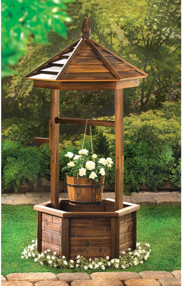 Rustic Wishing Well Planter Home Decor Home Decorative Items Accessories and Gifts
