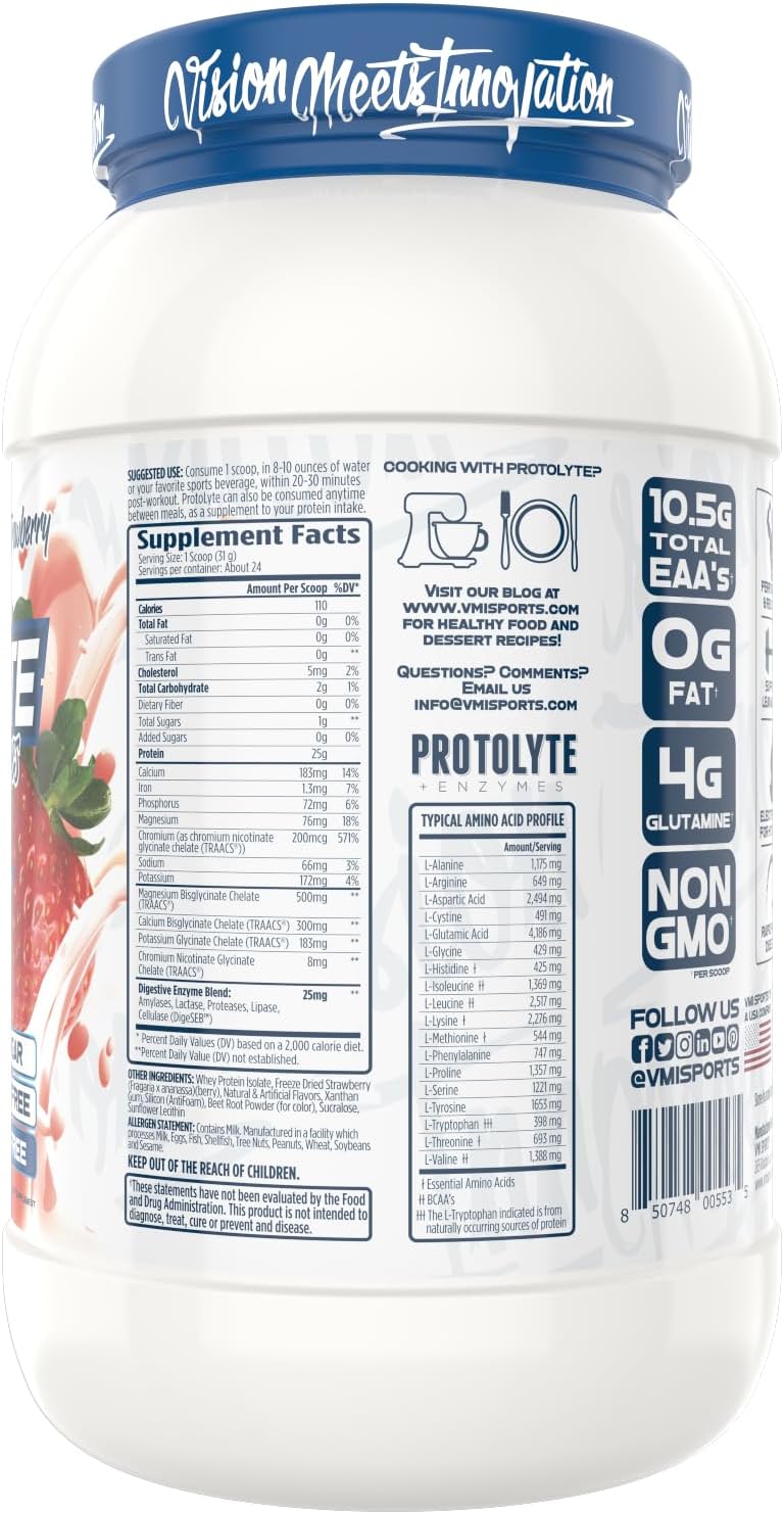 VMI Sports | ProtoLyte Whey Isolate Protein Powder | Low Calorie Whey for Weight Loss and Muscle Gain | Digestive Enzymes | Non-GMO (1.6 lb, Chocolate Fudge Cookie) | Premium whey isolate protein powder for smooth mixing in shakes smoothies and convenien…