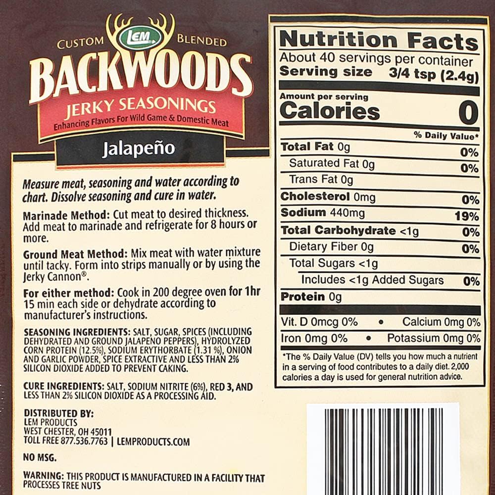 BACKWOODS JALAPENO JERKY SEASONING Seasons 5 pounds Of Meat