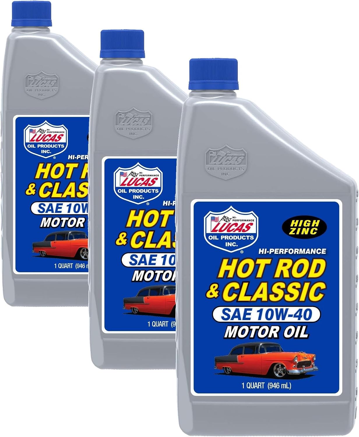 Lucas Oil 10688 Hot Rod and Classic Car SAE 10W-40 Motor Oil - 1 Quart