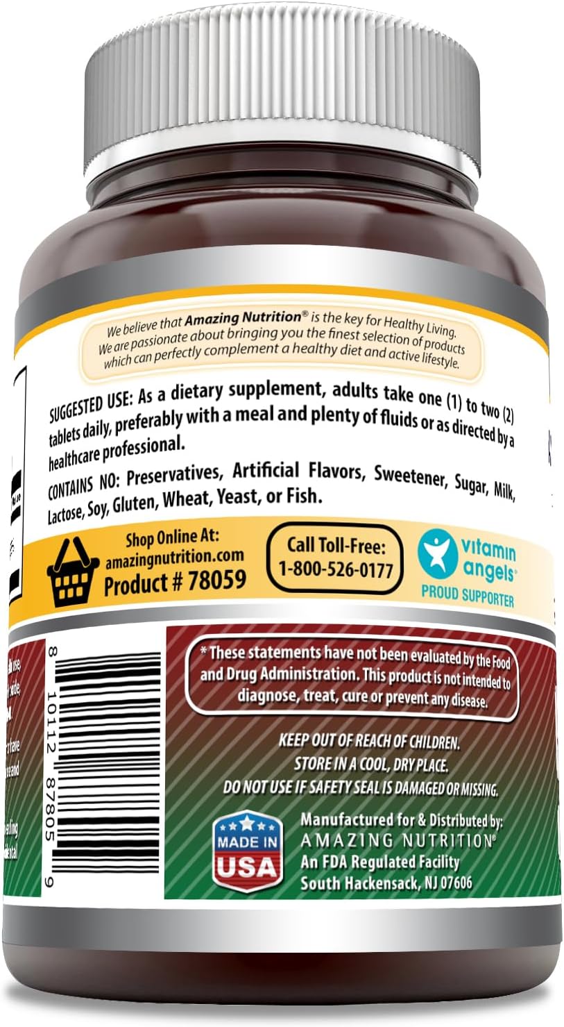Amazing Formulas Iron as Ferrous Sulfate Supplement | 130 Mg per Serving | 240 Tablets | Non-GMO | Gluten-Free | Made in USA