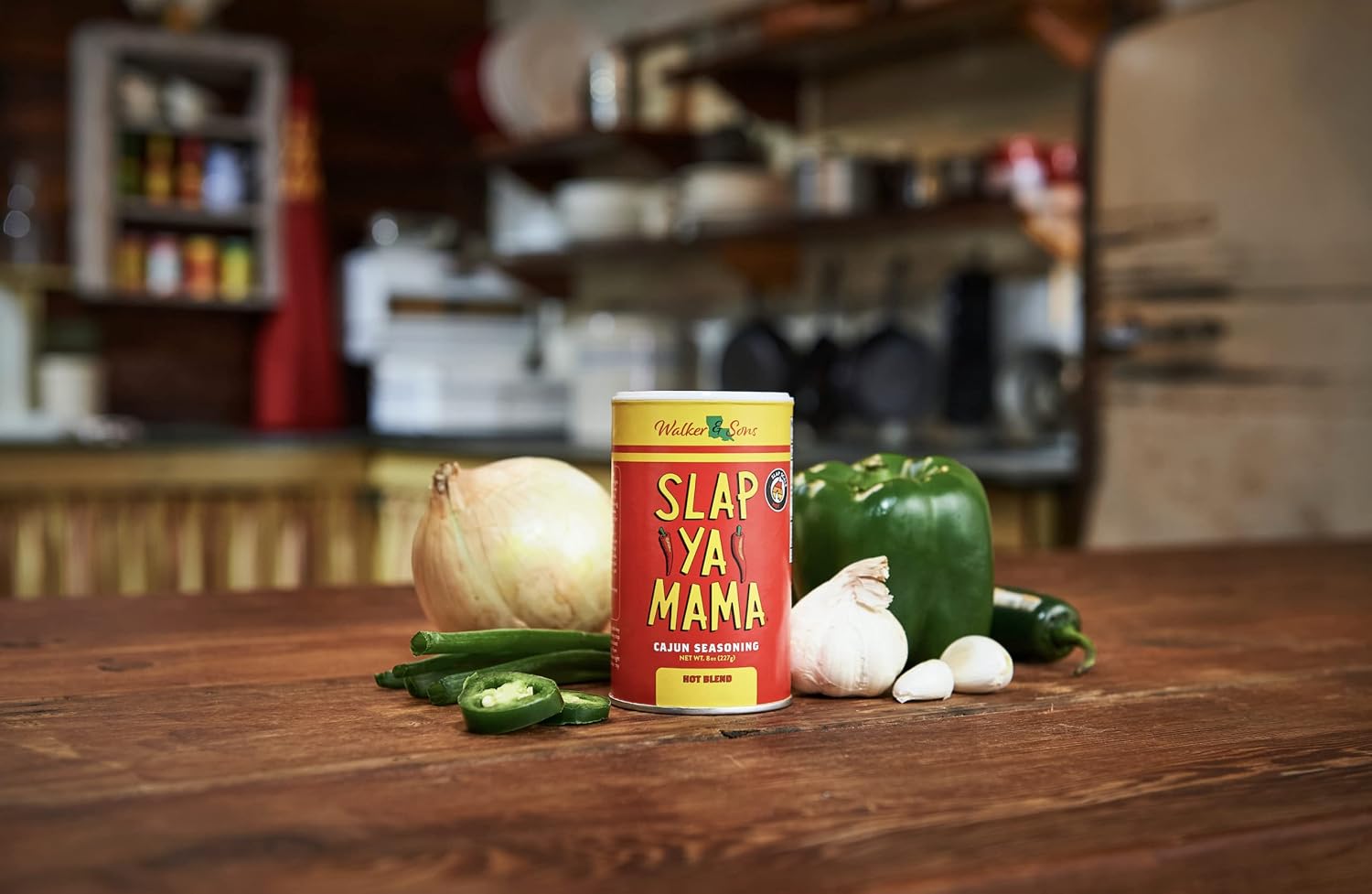 Slap Ya Mama Cajun Seasoning from Louisiana, Hot Blend, No MSG and Kosher, 8 Ounce Can | one 8 oz canister of Hot Blend Cajun seasoning for chicken, seafood, vegetables, grilling, and everyday meals.