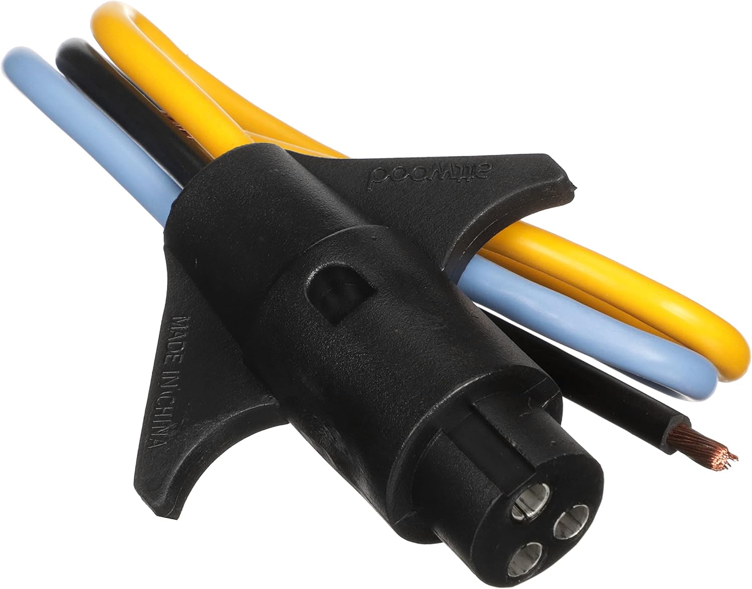 attwood 7647-7 Heavy-Duty Trolling Motor Connector, Male Plug, Motor Side, 6-Inch Harness with Butt Connectors, 10-Gauge Wire, One Size (7647-5)