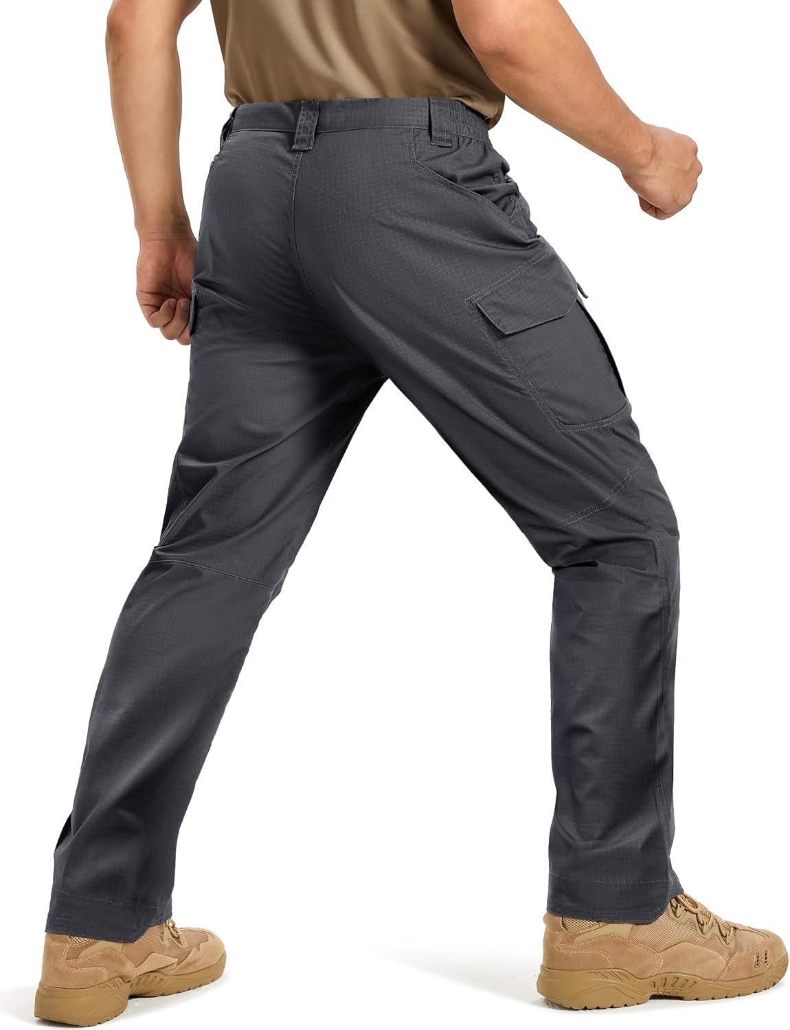 TACVASEN Men's Tactical Pants Waterproof Hiking Work Pants for Men Construction Stretch Cargo Trousers 9 Pockets