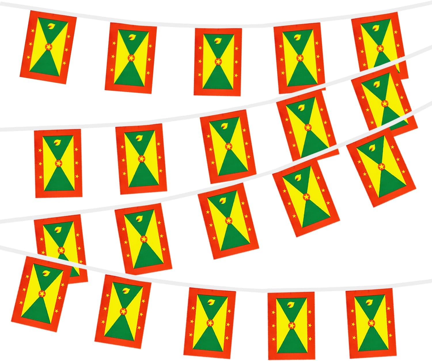 Nicaragua String Flags Banner Mini Small Nicaraguans Flag Bunting Patriotic Hanging Decor,National Holiday, Sports Game, Fiesta & Themed Party,18 Feet 20 Flags