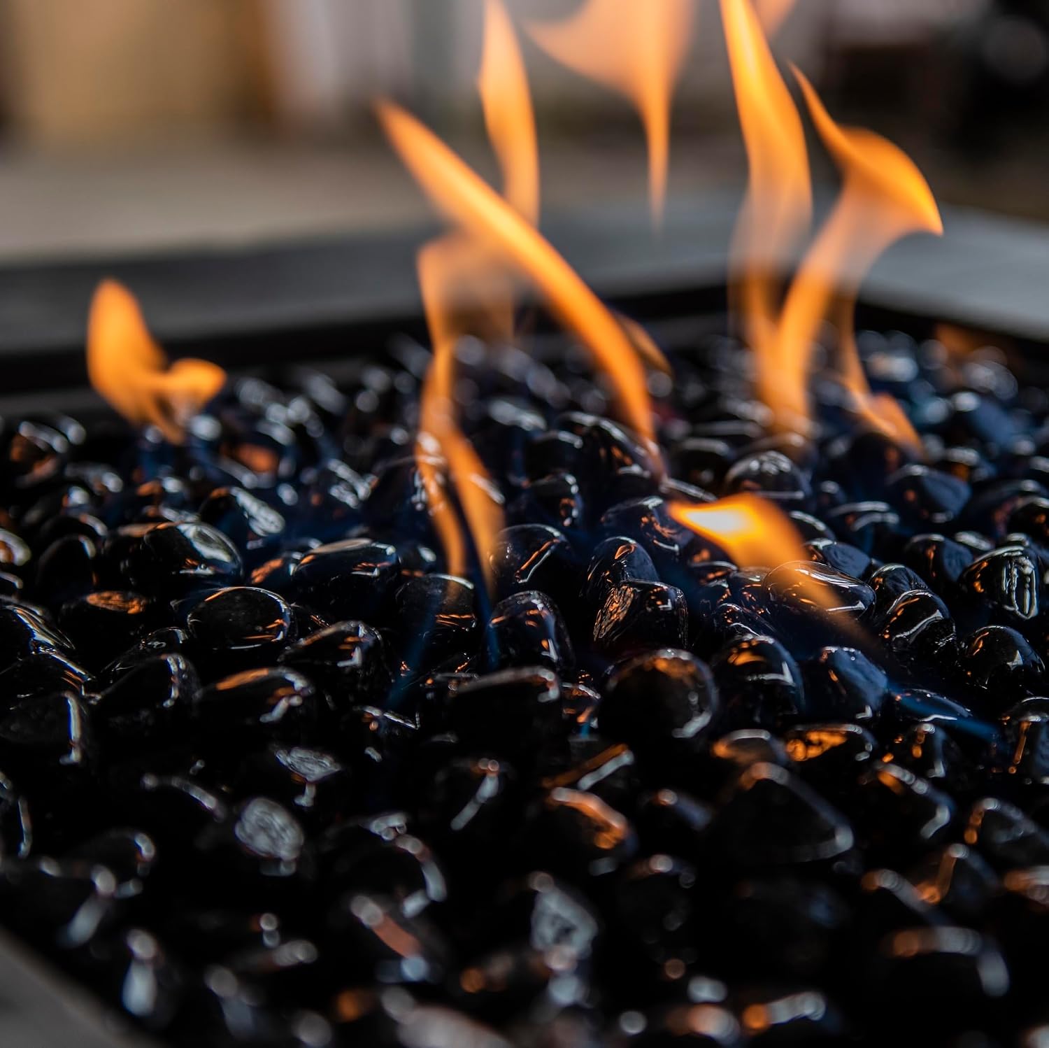 Fire Glass Diamond 1 Inch Fire Pit Glass Rocks for Propane or Gas Fire Pit （10 Pounds Margarita Azura Blue ） Gift Package