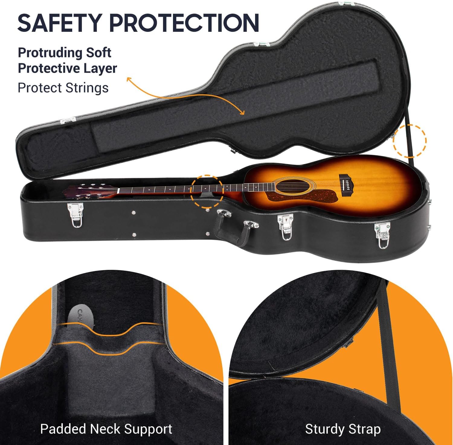 CAHAYA Electric Guitar Bag Gig Bag 6mm Padding Padded Backpack with Reflective Bands Soft Guitar Case Black CY0225