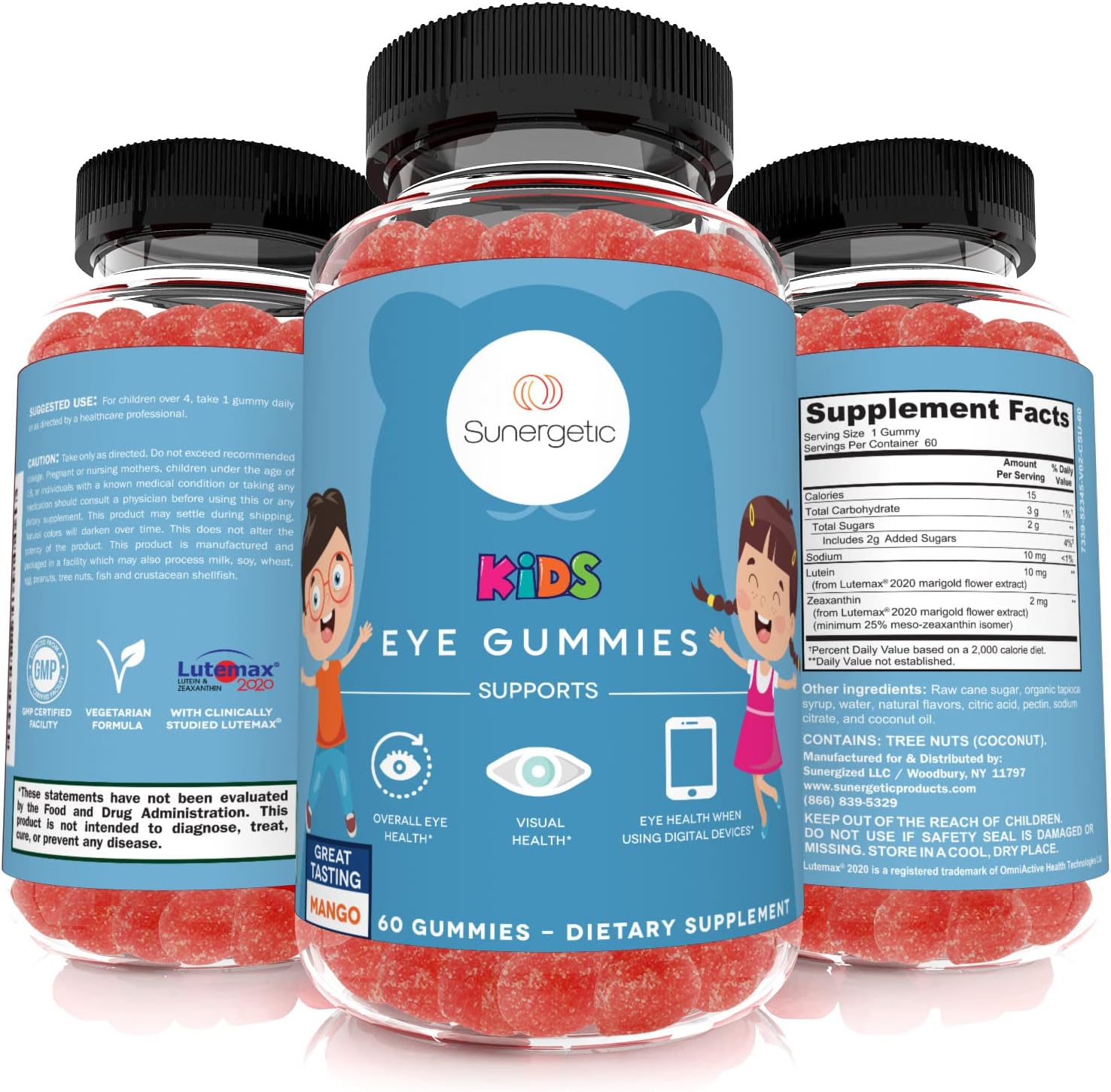 Premium Eye Support Gummies–Lutein Gummies with Zeaxanthin Supports Overall Eye Health