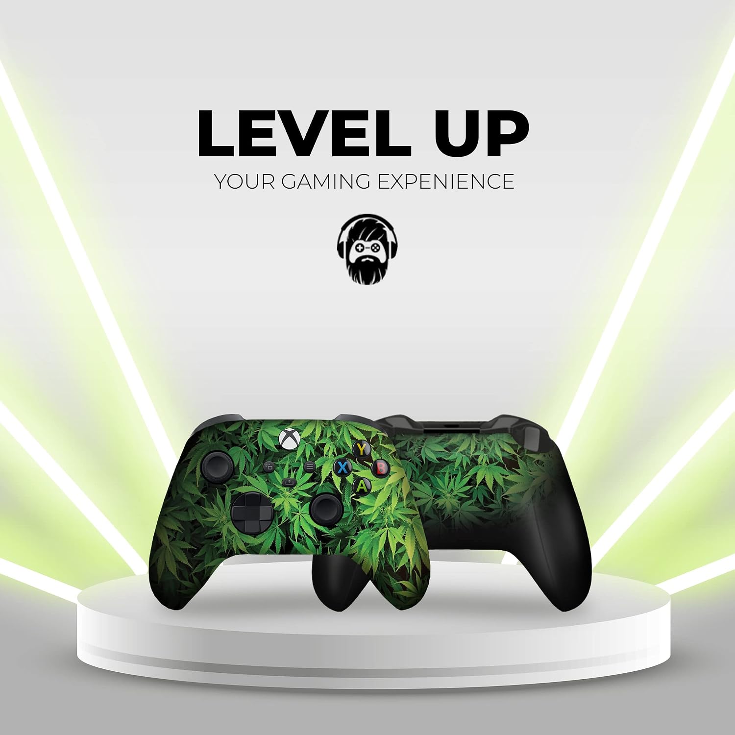 DreamController Green Weed Grass Custom X-box Controller Wireless compatible with X-box One/Series X/S Proudly Customized in USA with Permanent
