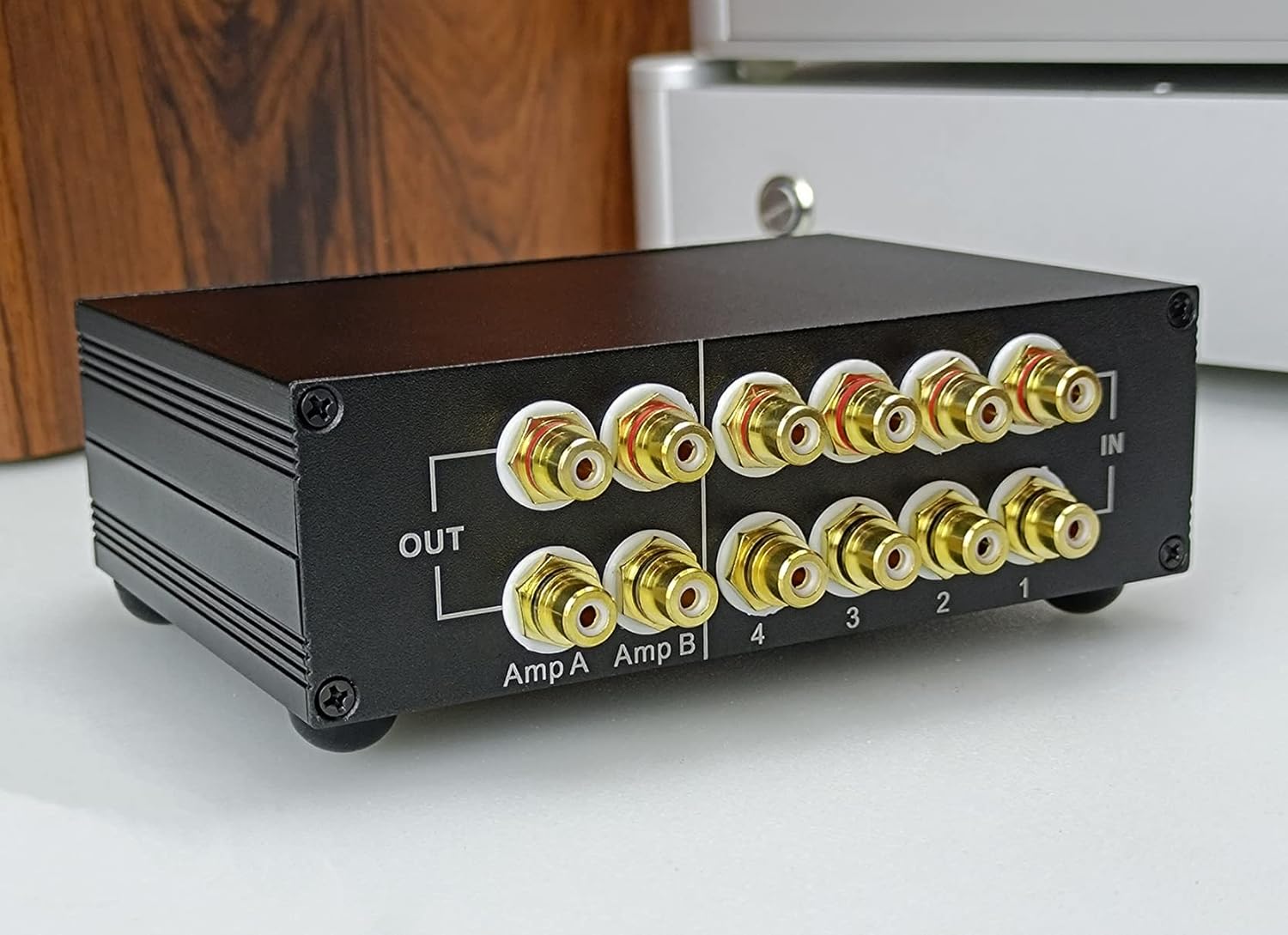 U31 3 Way RCA Audio Switcher, Stereo Audio Switch Selector Box