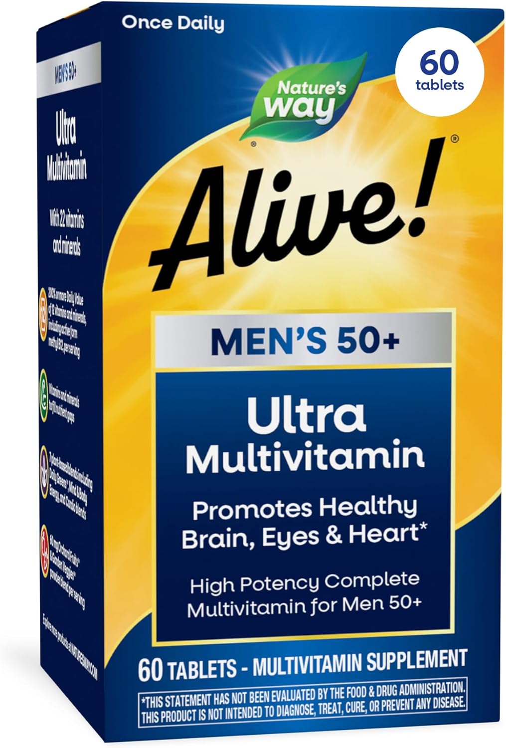 Nature's Way Alive! Men's 50 Plus Ultra Potency Multivitamin, 60 ct
