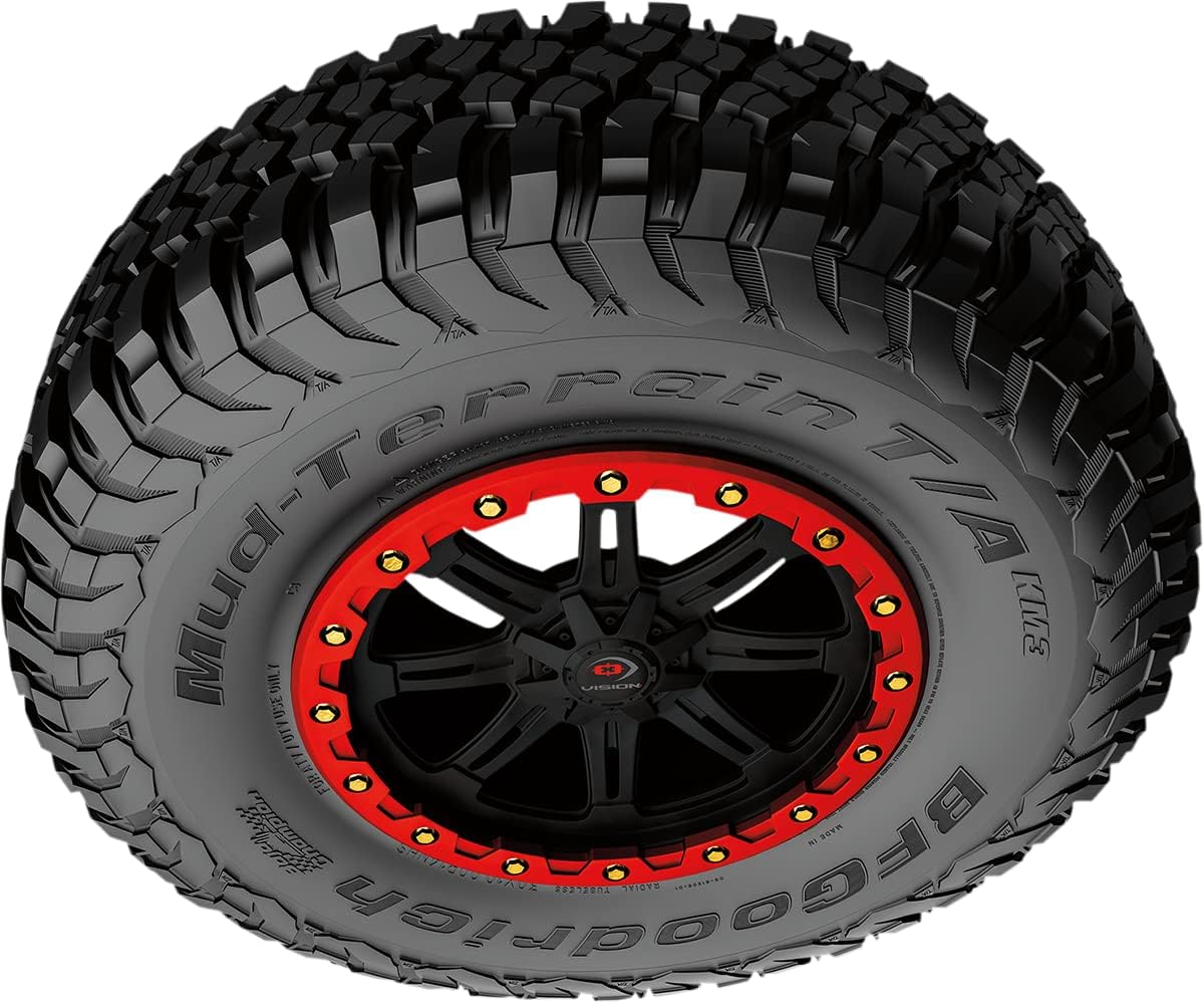BFGoodrich Mud Terrain T/A KM3 Radial Car Tire for Light Trucks, SUVs, and Crossovers, 32x10.00R15NHS/8PR Q 124Q | ATV & UTV Mud Terrain All Season Traction 124Q Rated D (8 Ply) Radial Construction Raised Black Letters Tire