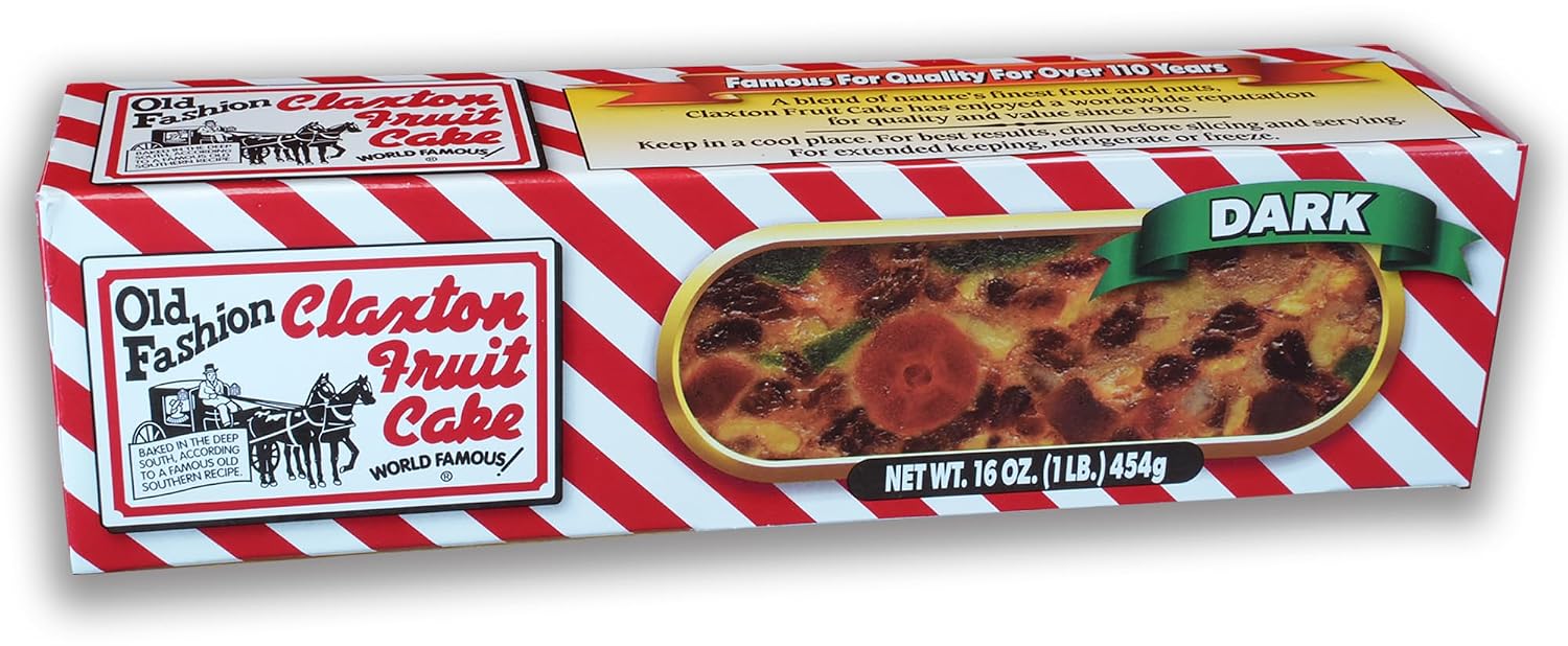 Claxton Fruit Cake – 5-1 lb Regular Recipe Loaves | Individually Wrapped | Packaged in Signature Red-and-White Gift Carton | Old-Fashioned Holiday Fruitcake Since 1910 | 5 Pack
