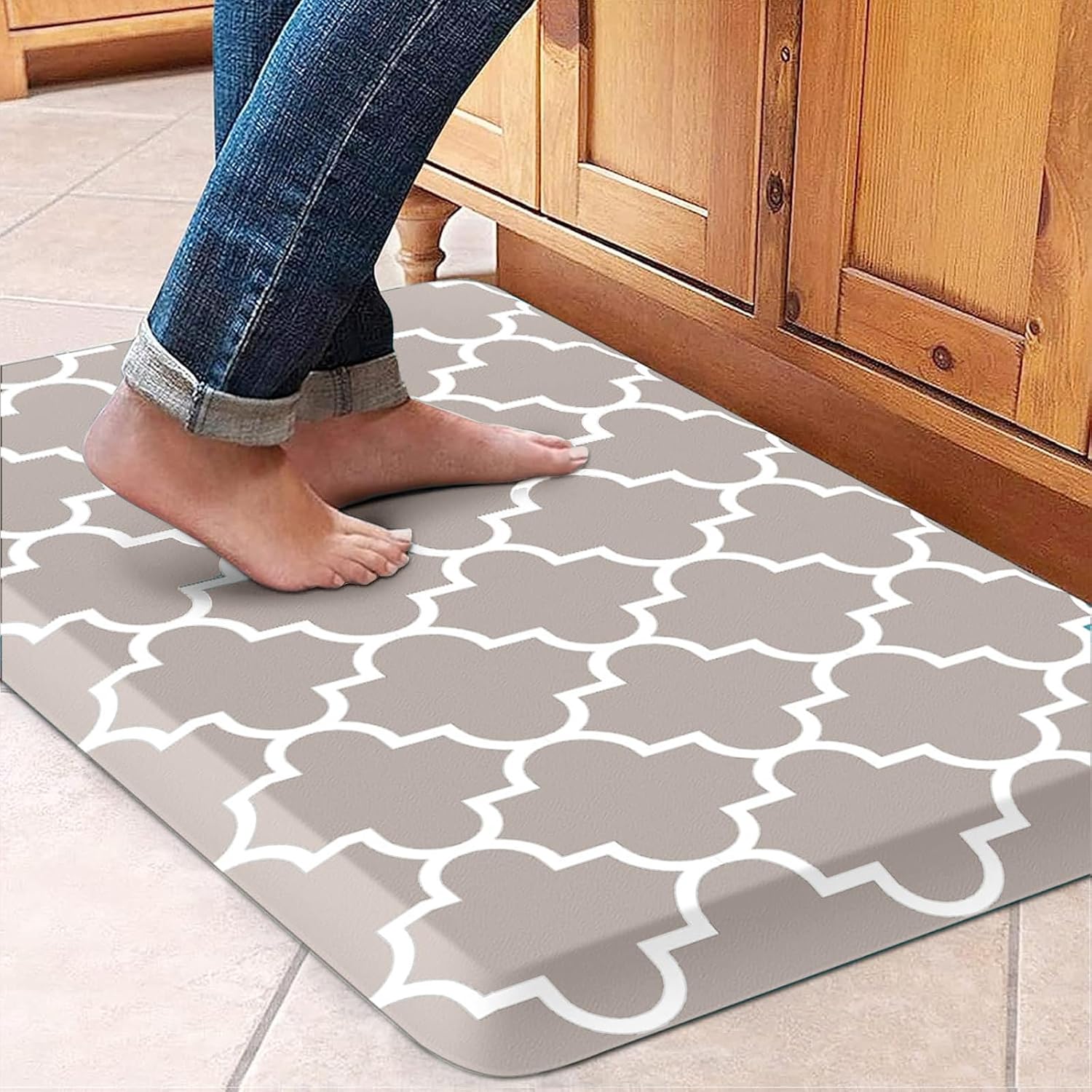 WISELIFE Kitchen Mats and Rugs Cushioned Anti-Fatigue, 17.3"x 60", Grey