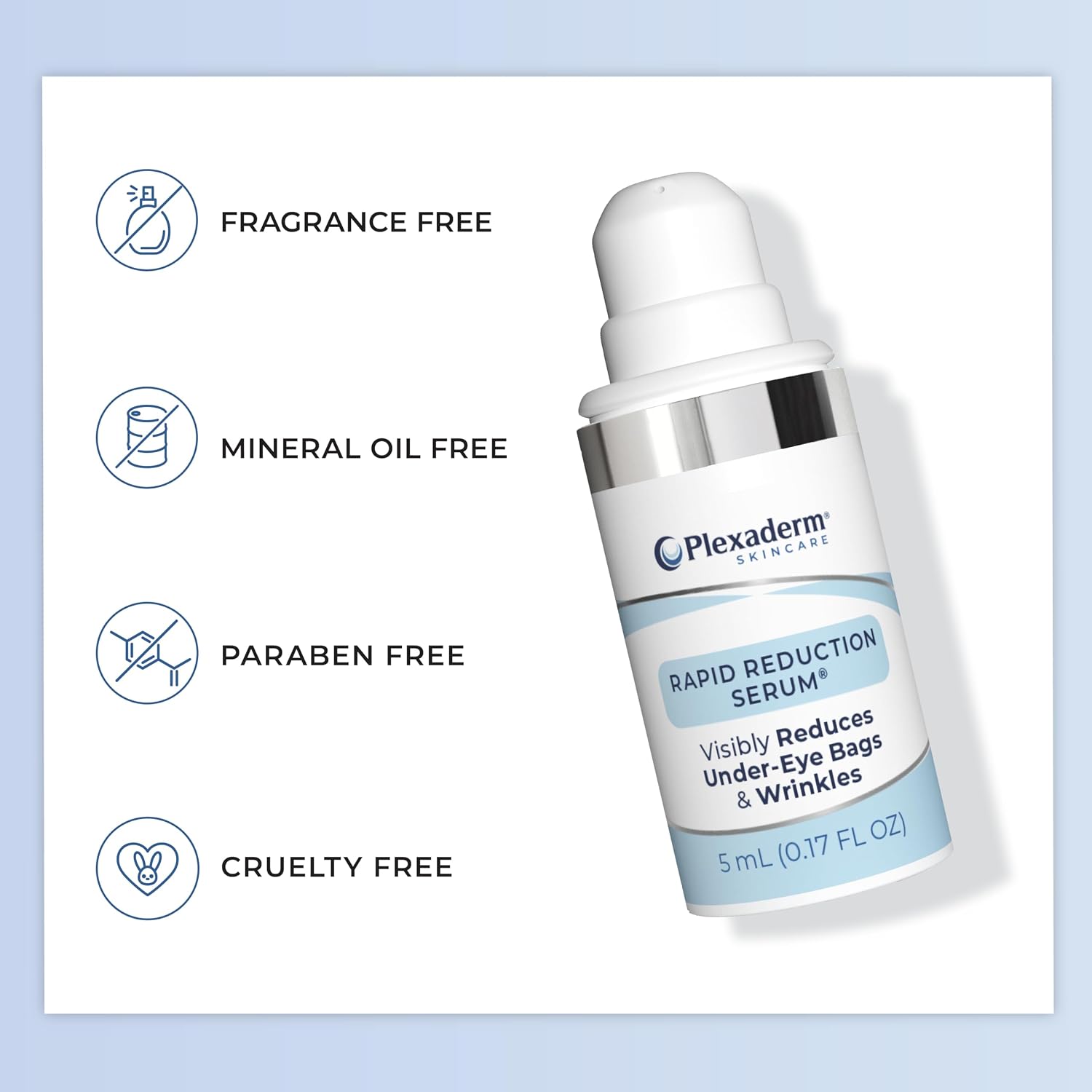 Plexaderm Eye Serum Pump - Visibly Reduces Bags, Wrinkles & Dark Circles | Instant eye serum with pump dispenser—visibly reduces under-eye bags