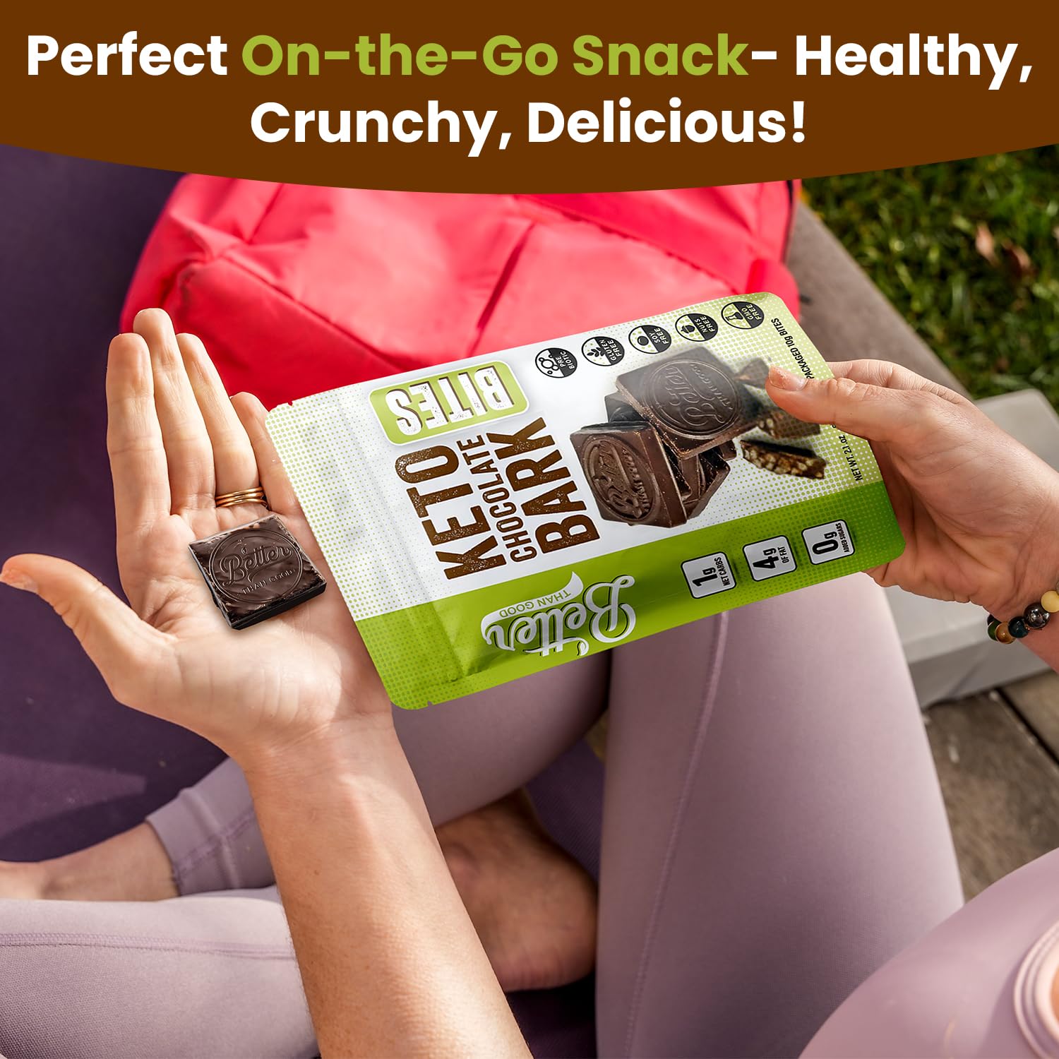 Better Than Good Chocolate Bark Bites, Sugar Free Candy Snack, 2-Pack