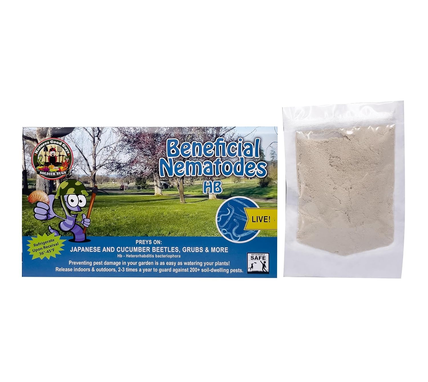 NaturesGoodGuys Beneficial Nematodes Heterohabditis bacteriophora HB (5 Million) - Pest Control