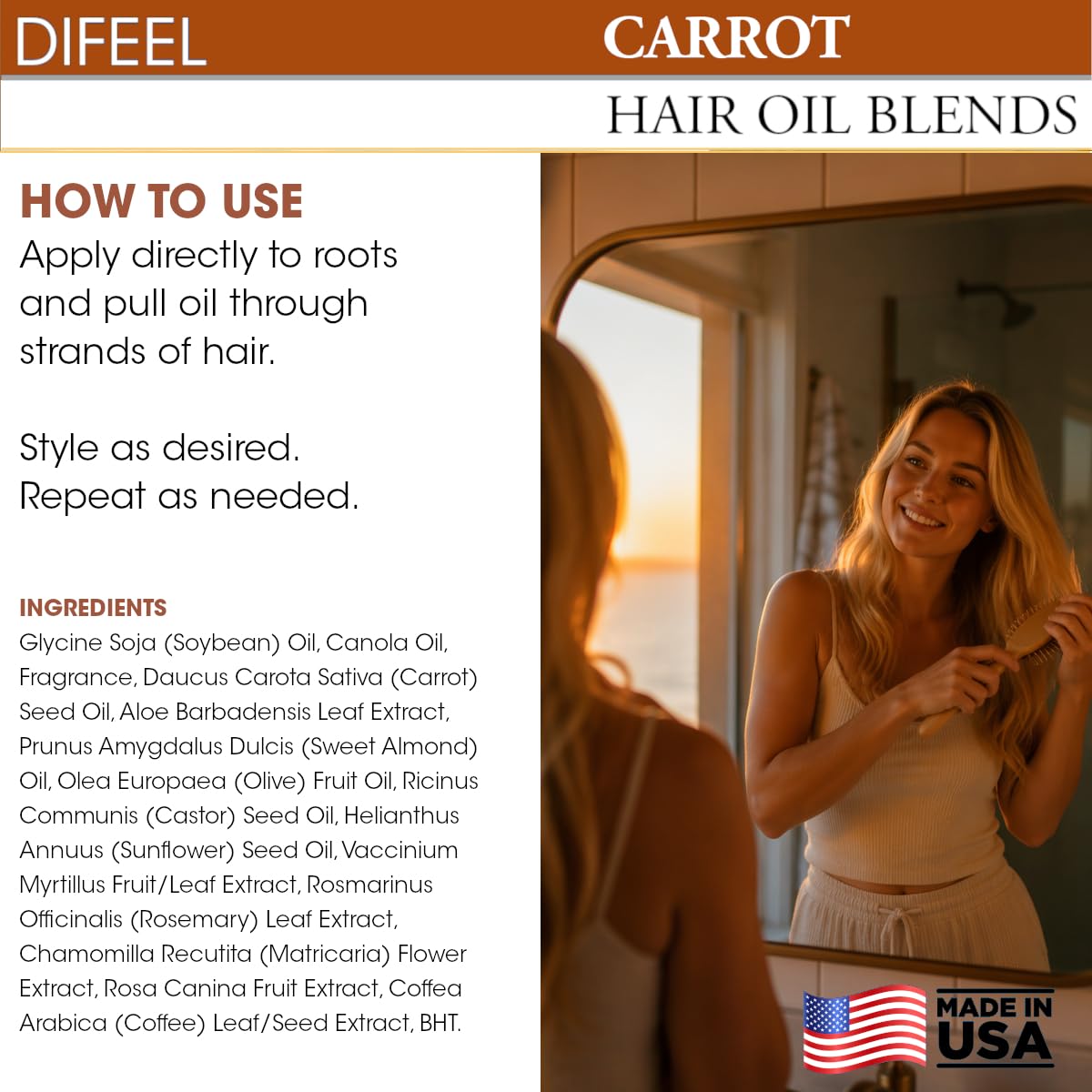 Difeel Soy Hair Oil Blend - Travel Size 2.5 Ounce