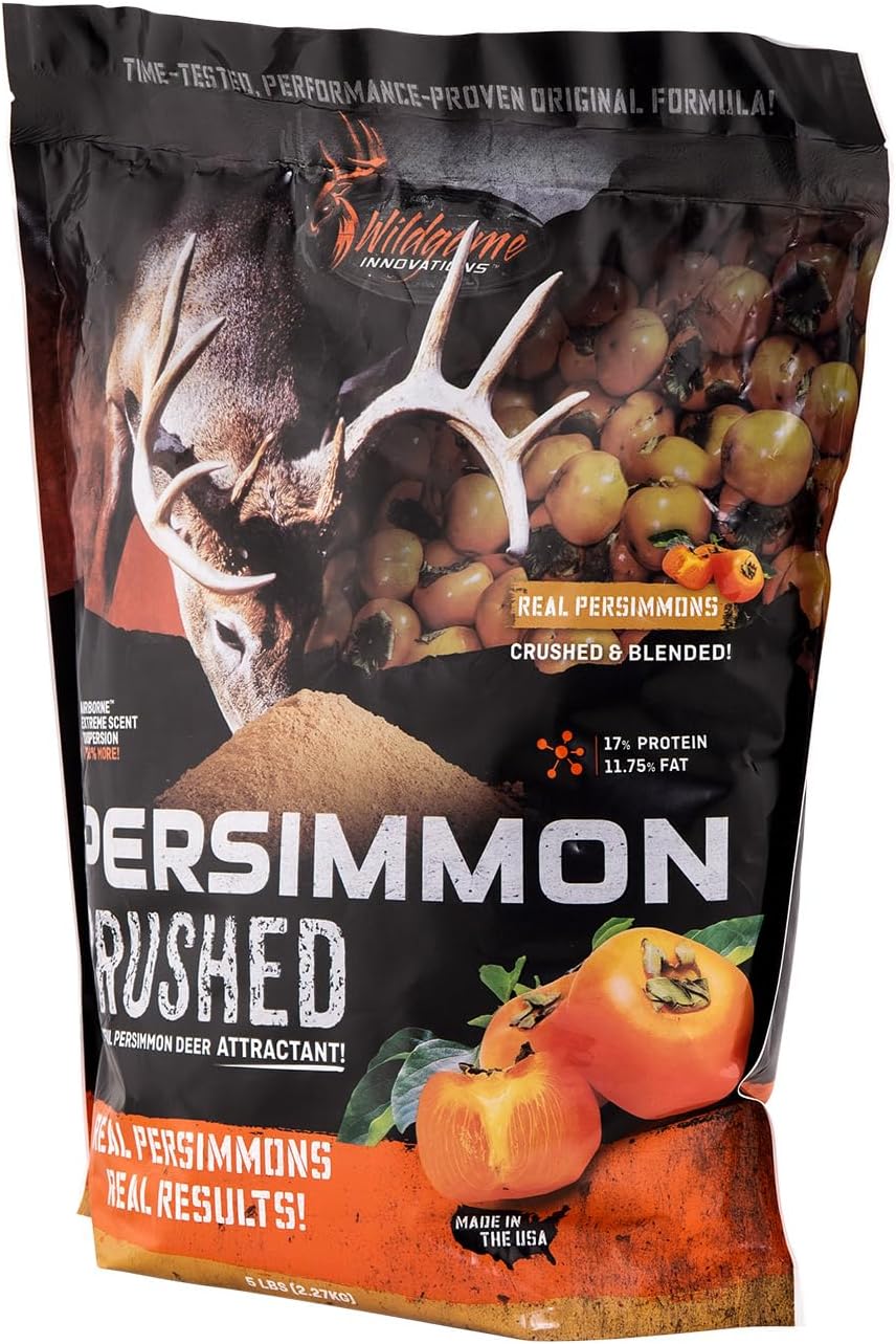 WILDGAME Innovations Persimmon Crushed Deer Attractant, 5lb Bag | Powerful Nutritious Long-Lasting Airborne Hunting Attractant with Real Persimmons