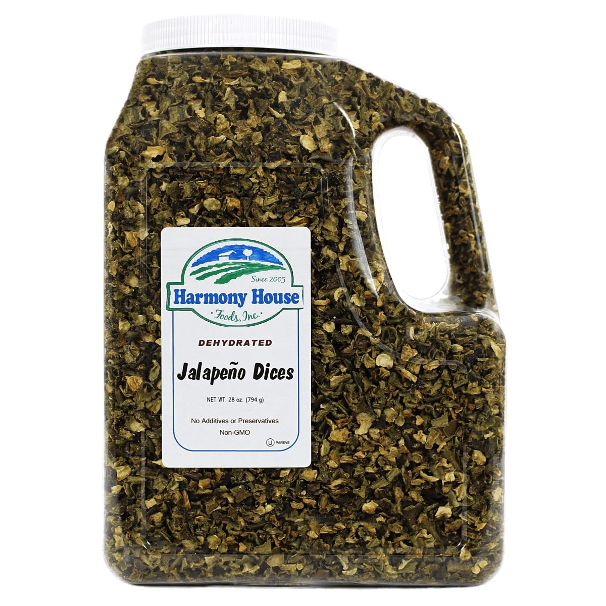 Harmony House Dried Jalapeno Peppers – Dehydrated Peppers For Cooking, Camping, Emergency Supply and More, 6 oz, Quart Jar
