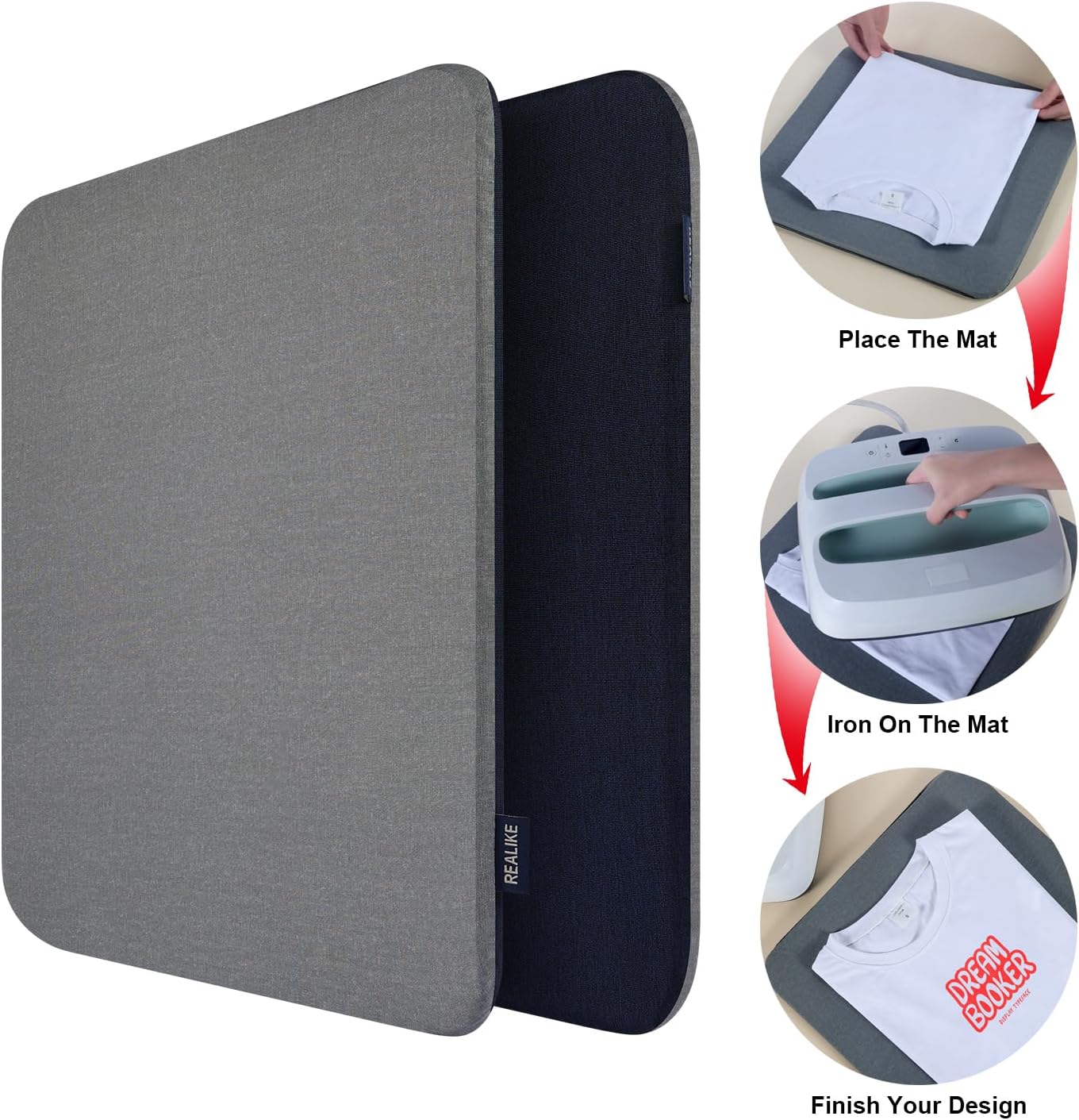 REALIKE Heat Press Mat Compatible with Cricut Easy Press 2/Cricut Easy Press(12X12 inch)