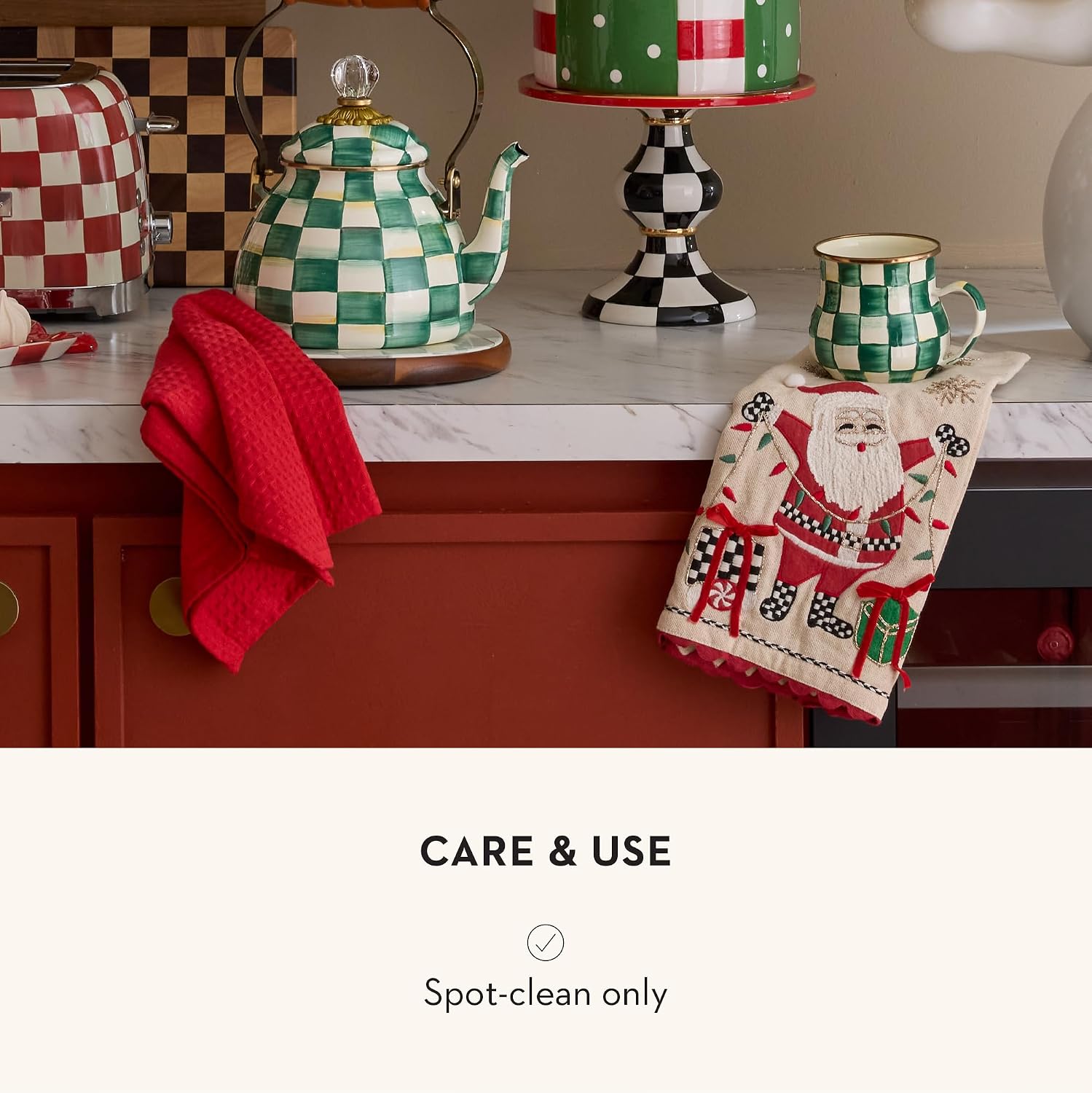 MACKENZIE-CHILDS Cotton Dish Towel, Hydrangea Tea Kettle