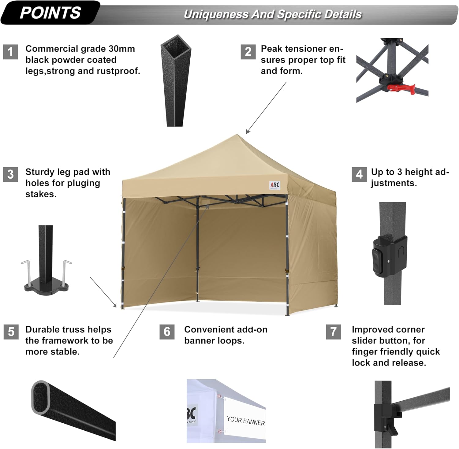 ABCCANOPY Heavy Duty Easy Pop up Canopy Tent with Sidewalls 10x20, Turquoise