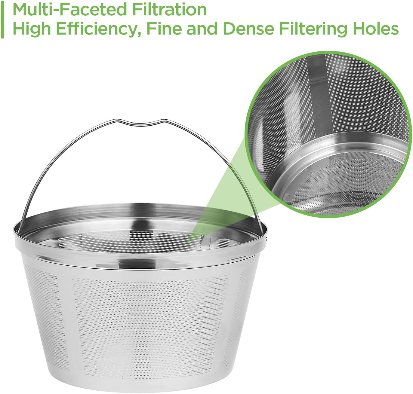 Stainless Steel Reusable Coffee Filters Basket 8 12 Cup Sturdy Permanent Coffee Filter fit for Mr. Coffee Black,Decker Coffee Makers 8 12 cups