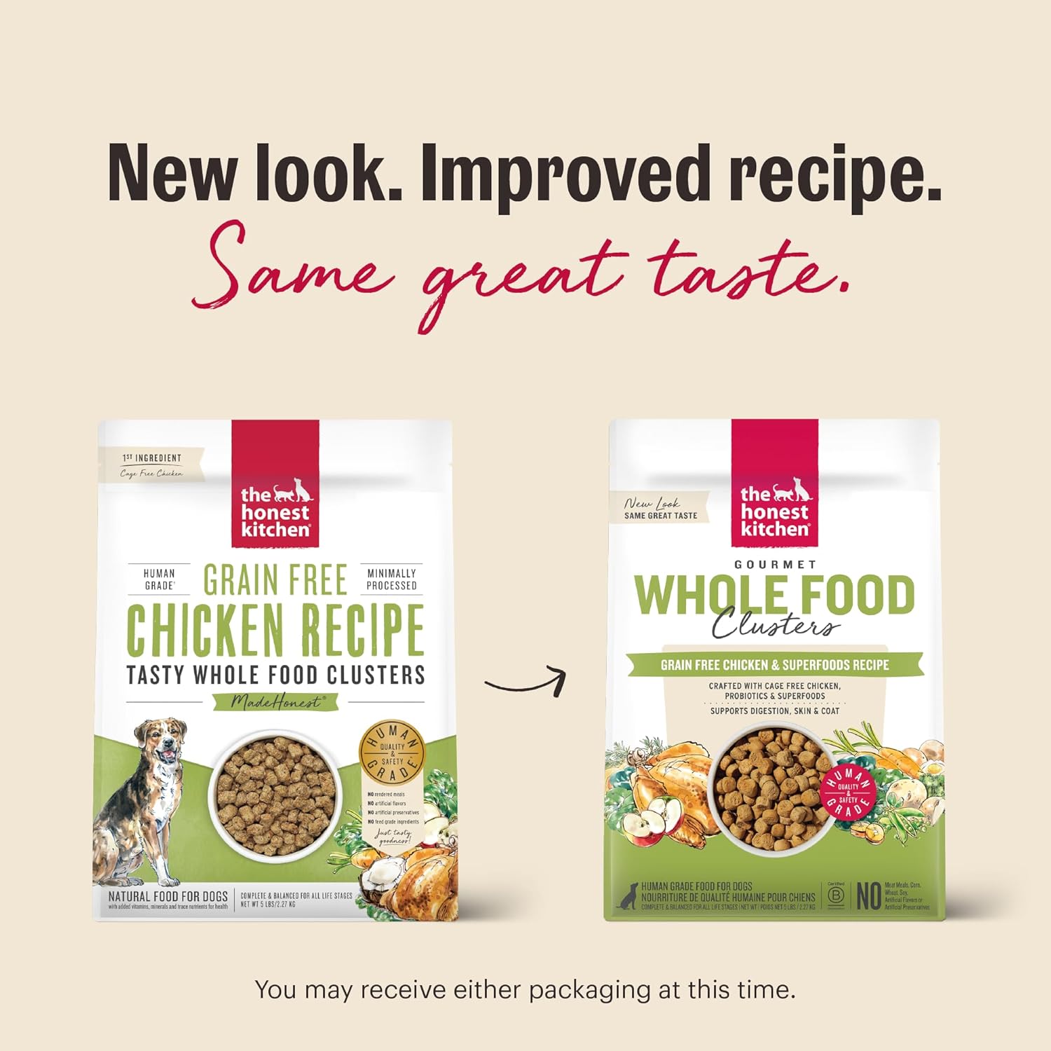The Honest Kitchen Grain Free Beef & Superfoods Whole Food Clusters, Human Grade Dry Dog Food, Vet-Crafted Nutritional Support for Skin, Coat, Digestion & Overall Wellness, 20 lb Bag