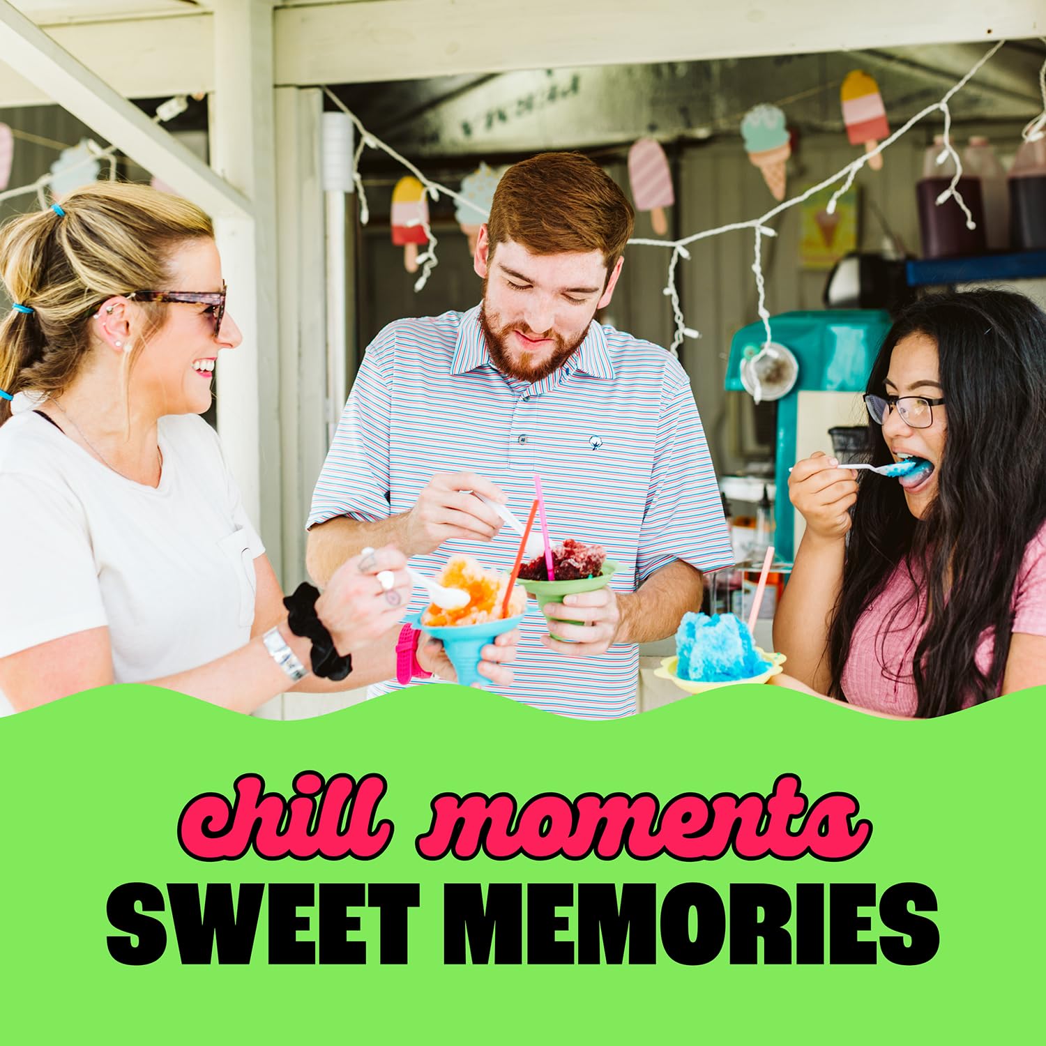 Hawaiian Shaved Ice Blue Raspberry Syrup - Made Nut Soy Dairy Free in the USA - Flavor Fluffy Shaved & Crunchy Snow Cone - Shelf Stable After Opening - Makes 8 Servings - 16 ounces